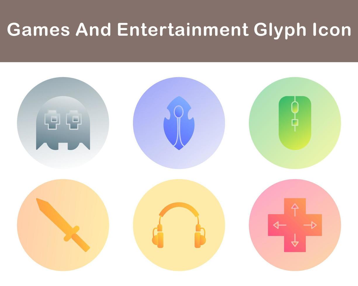 Games And Entertainment Vector Icon Set