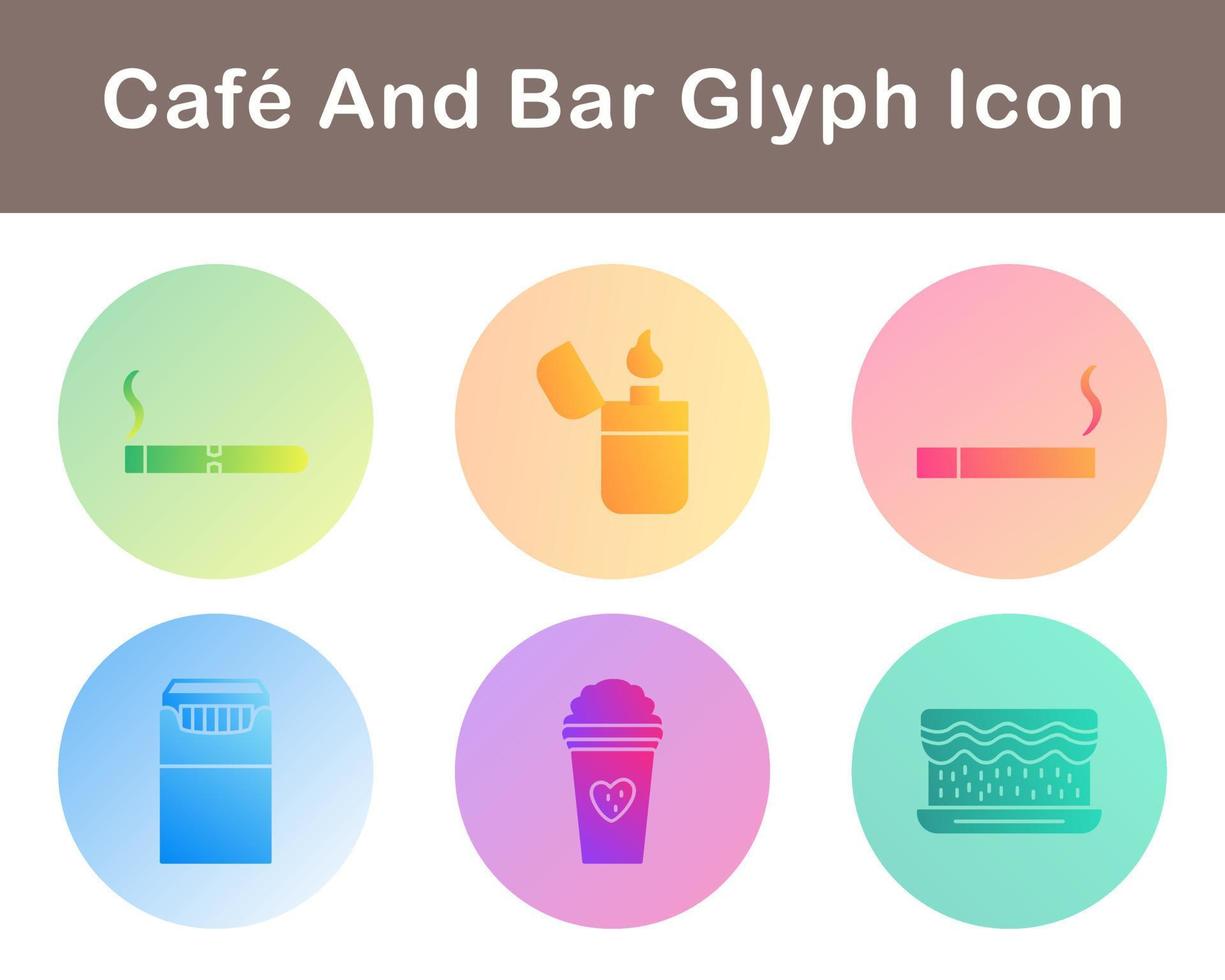 café y bar vector icono conjunto