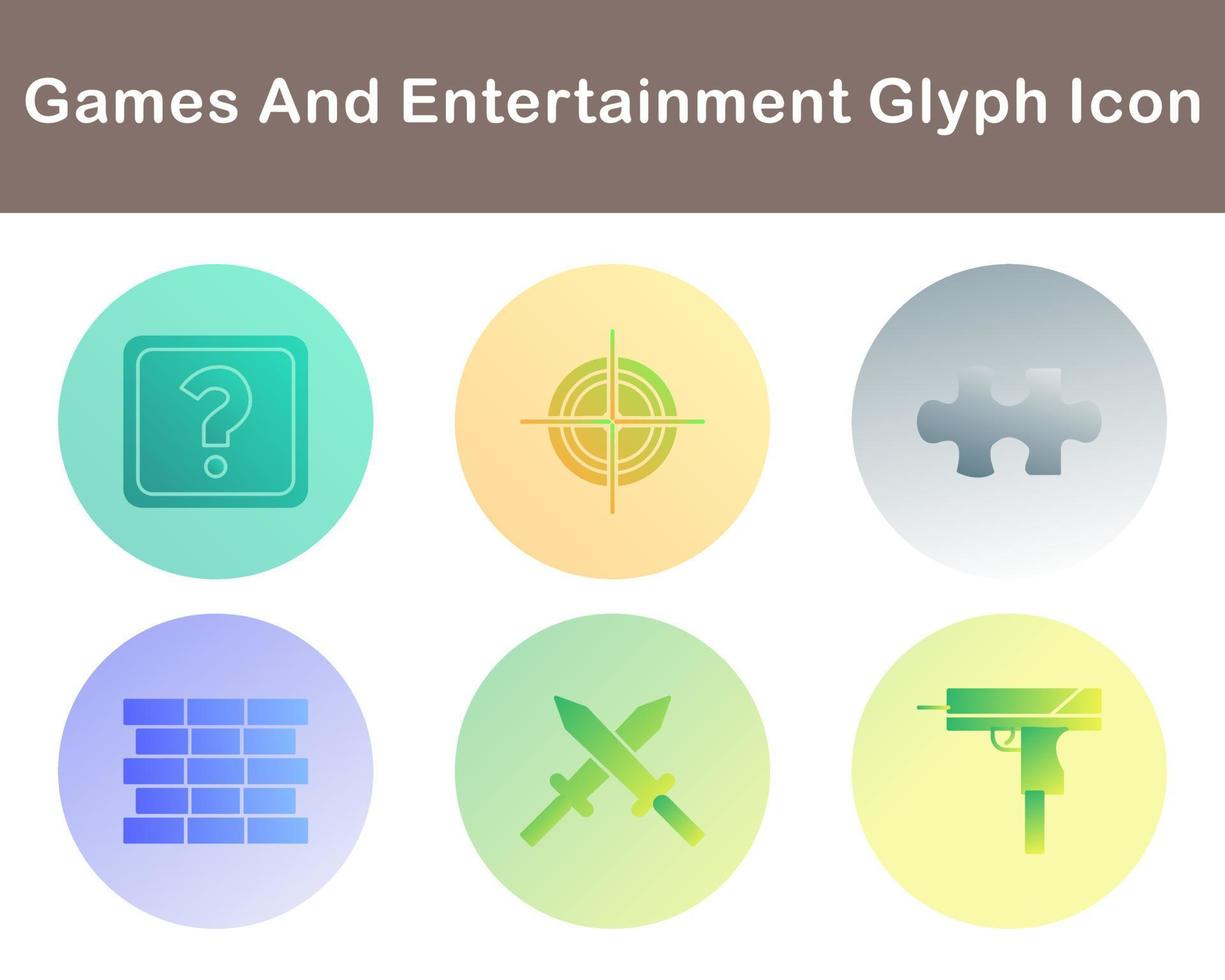 Games And Entertainment Vector Icon Set