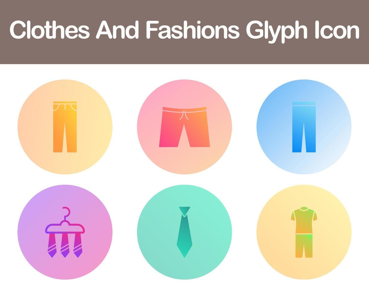 Clothes And Fashions Vector Icon Set