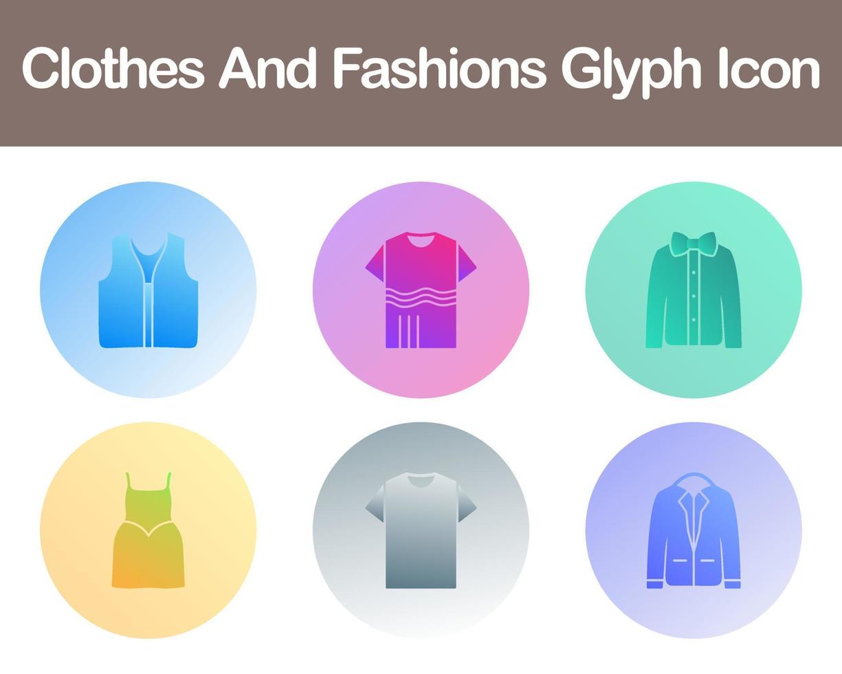 Clothes And Fashions Vector Icon Set