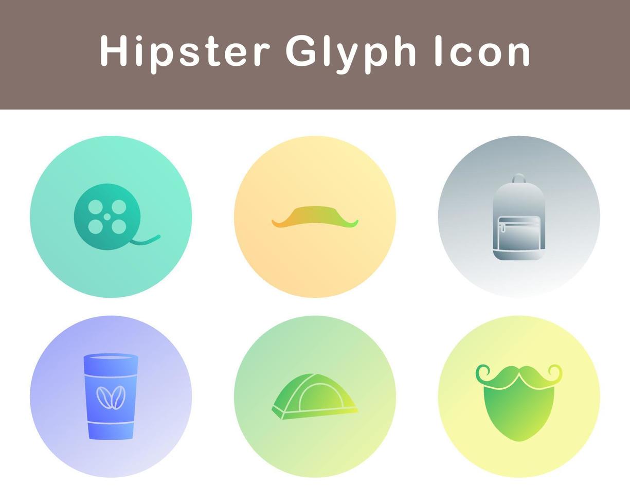 hipster vector icono conjunto