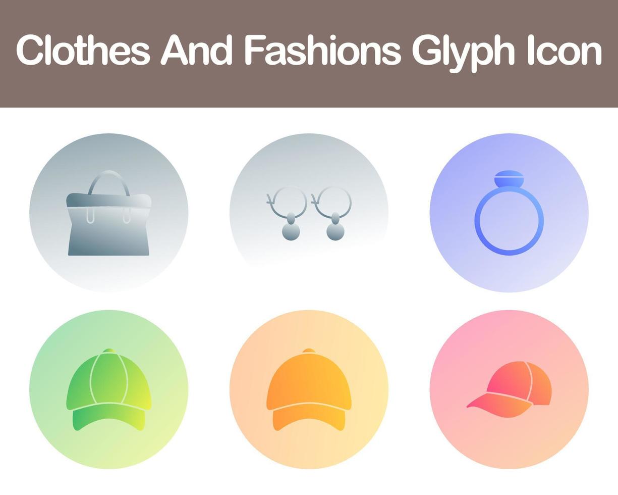 Clothes And Fashions Vector Icon Set