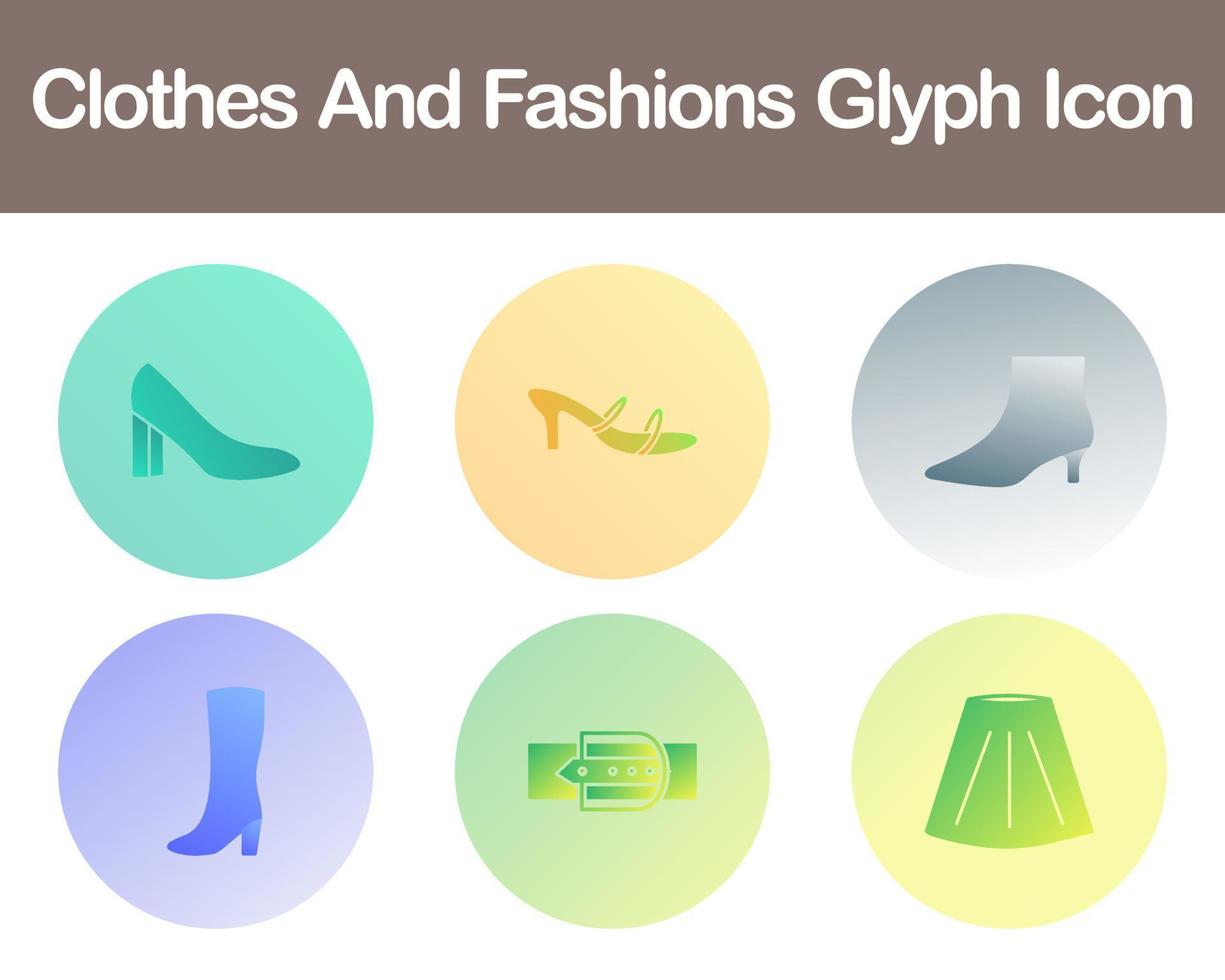 Clothes And Fashions Vector Icon Set