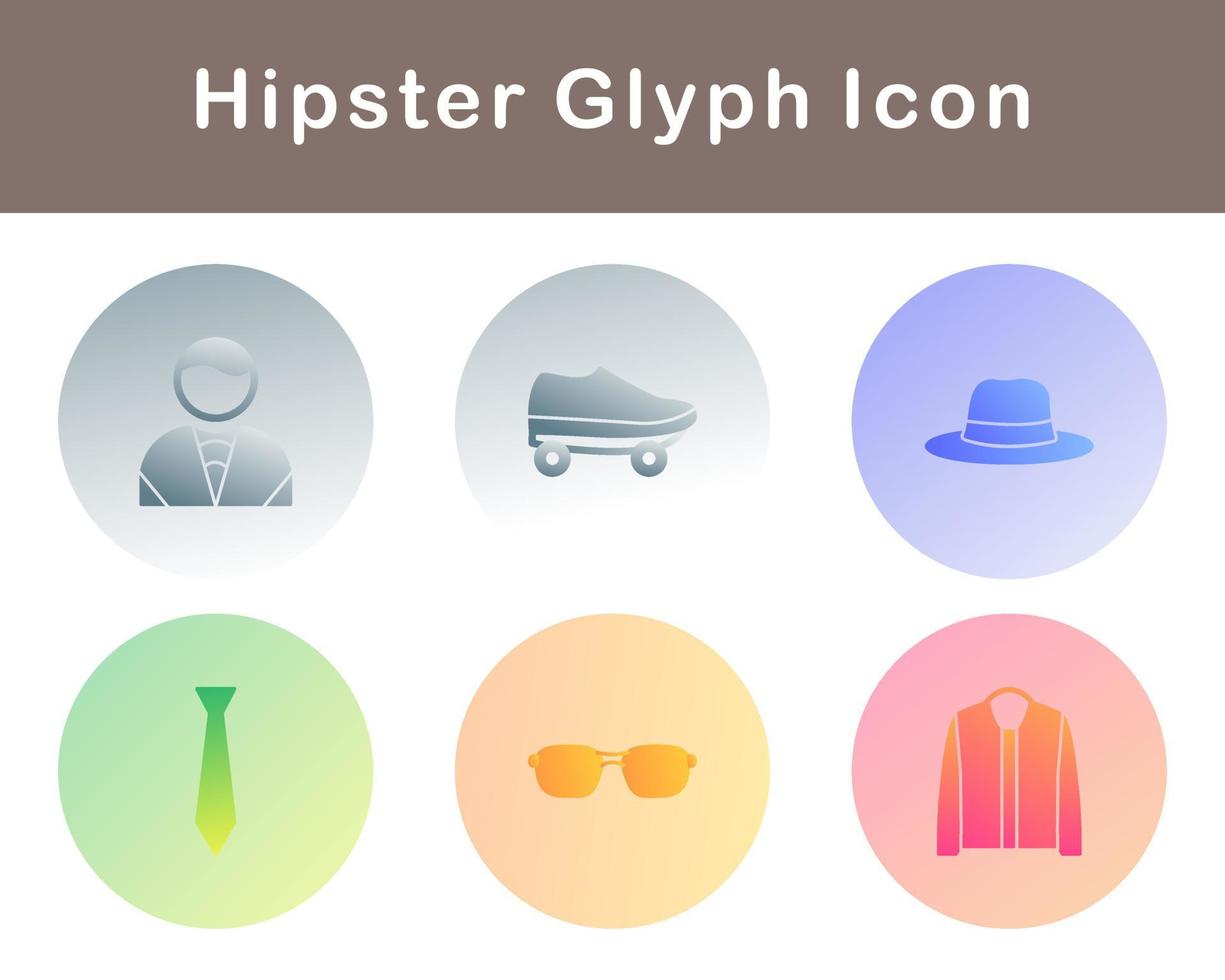 hipster vector icono conjunto