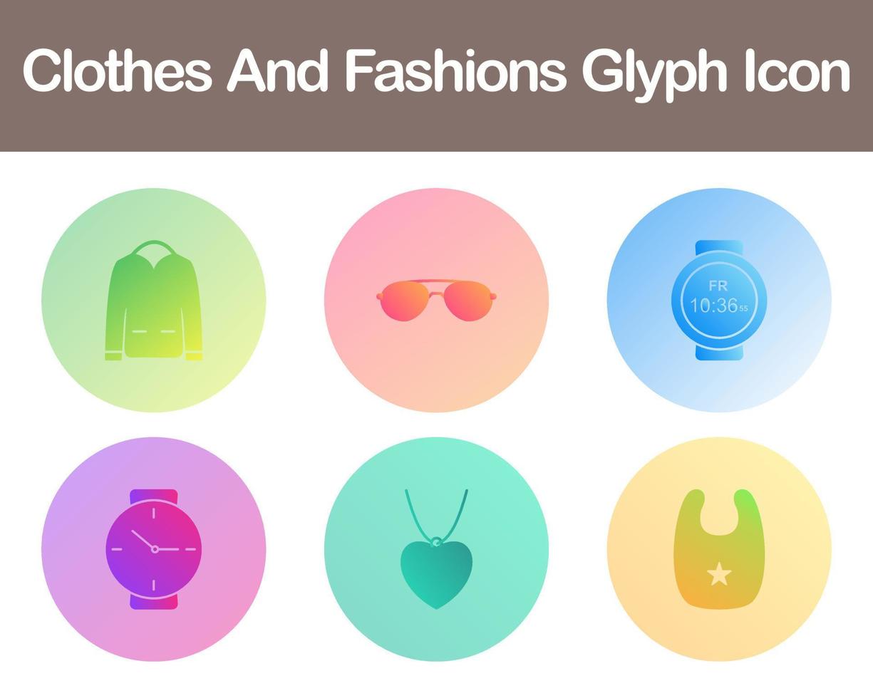 Clothes And Fashions Vector Icon Set