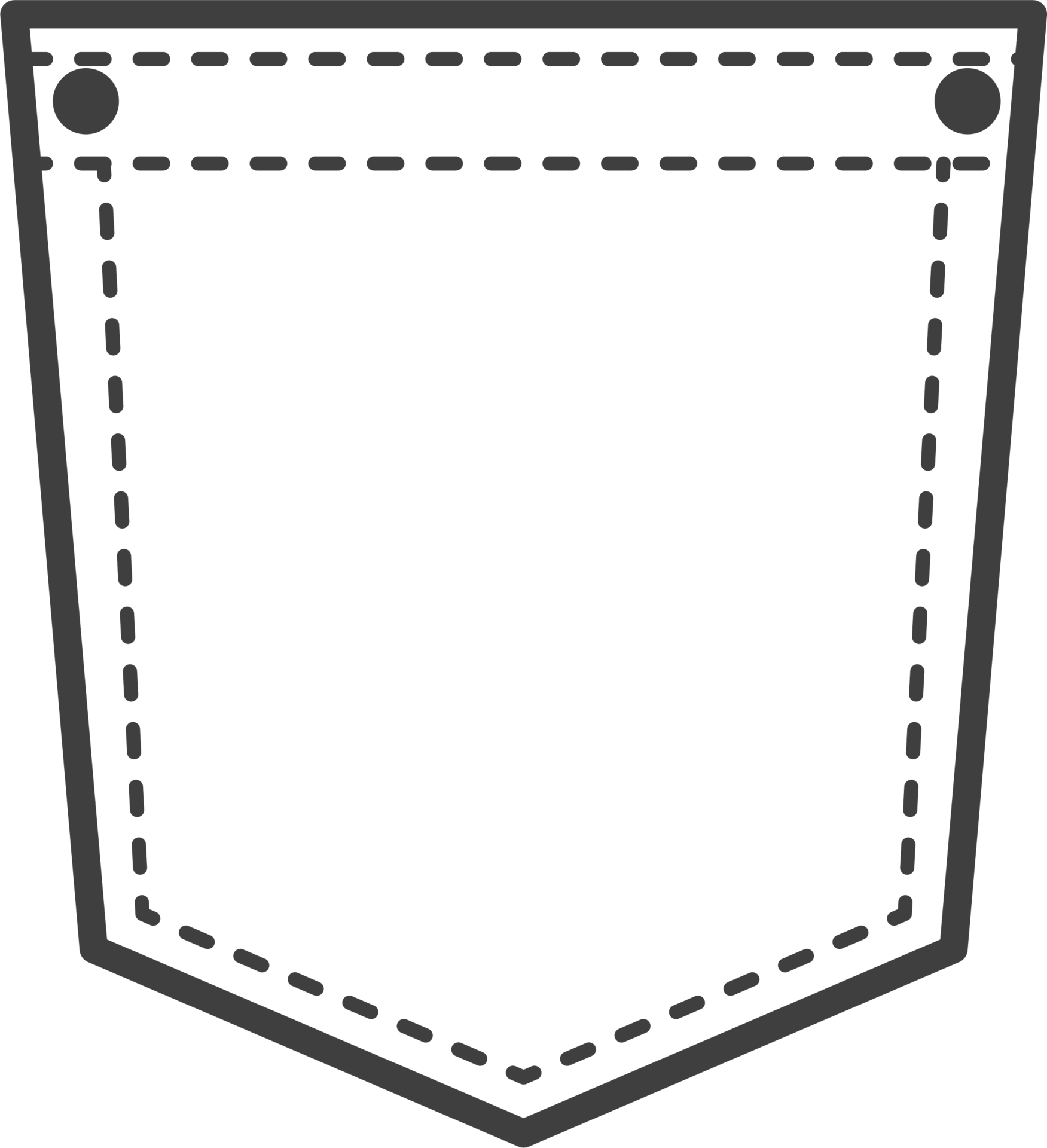 Denim pocket patch. Outline element for uniform or casual style clothes