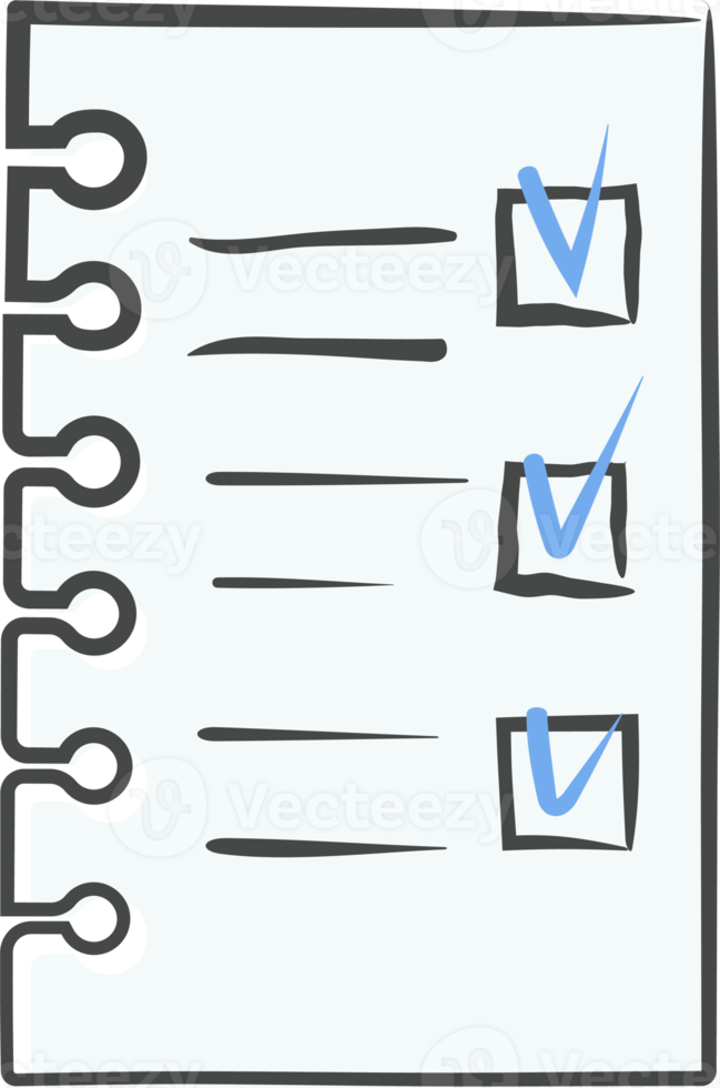 Lista de Verificación garabatear. mano dibujado bosquejo estilo png