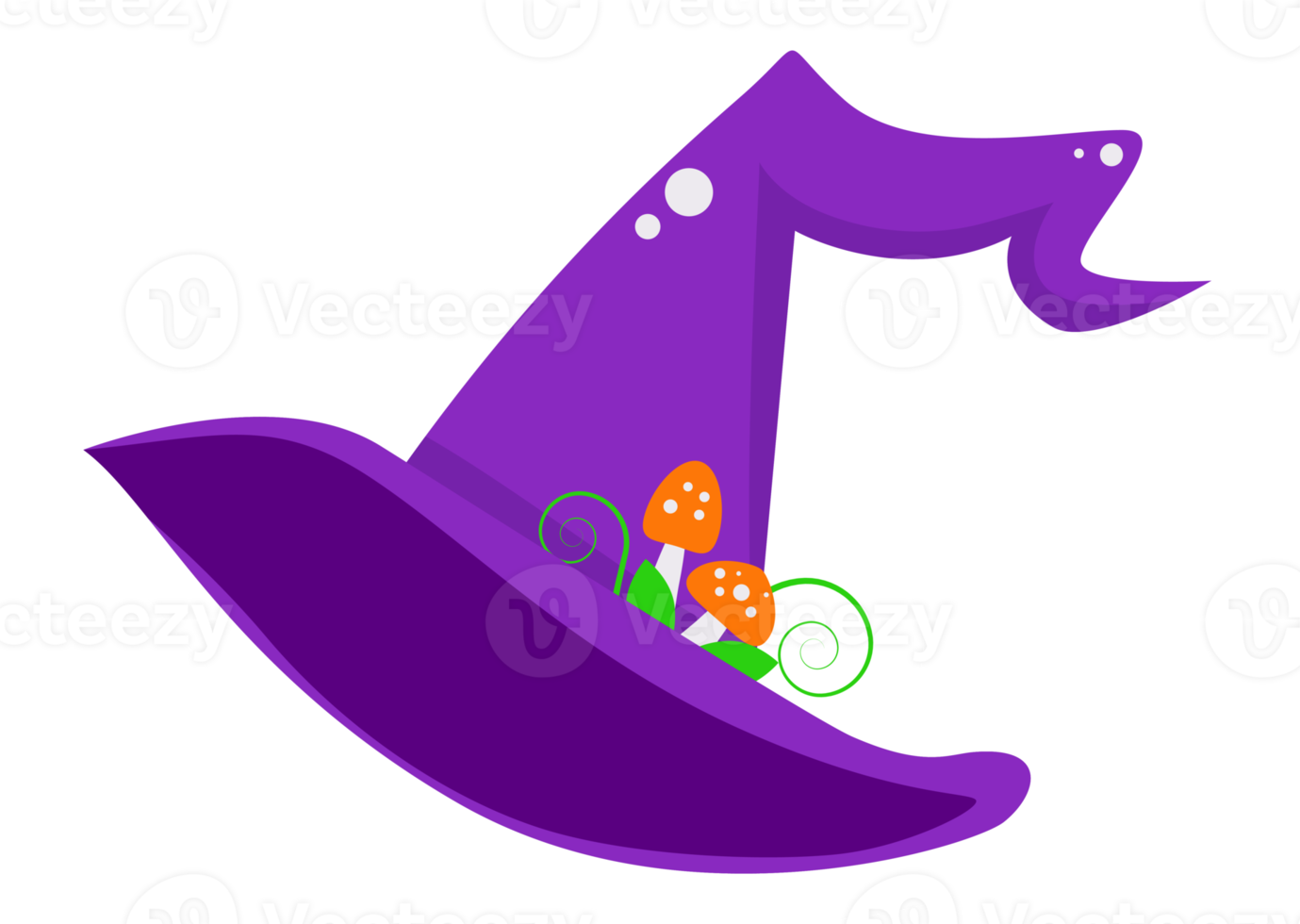 Cartoon Halloween sticker. Witch hat. png