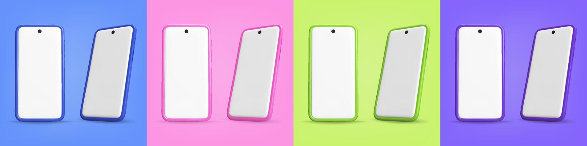 3d realistic Mock-up smart phone empty screen, vector illustration