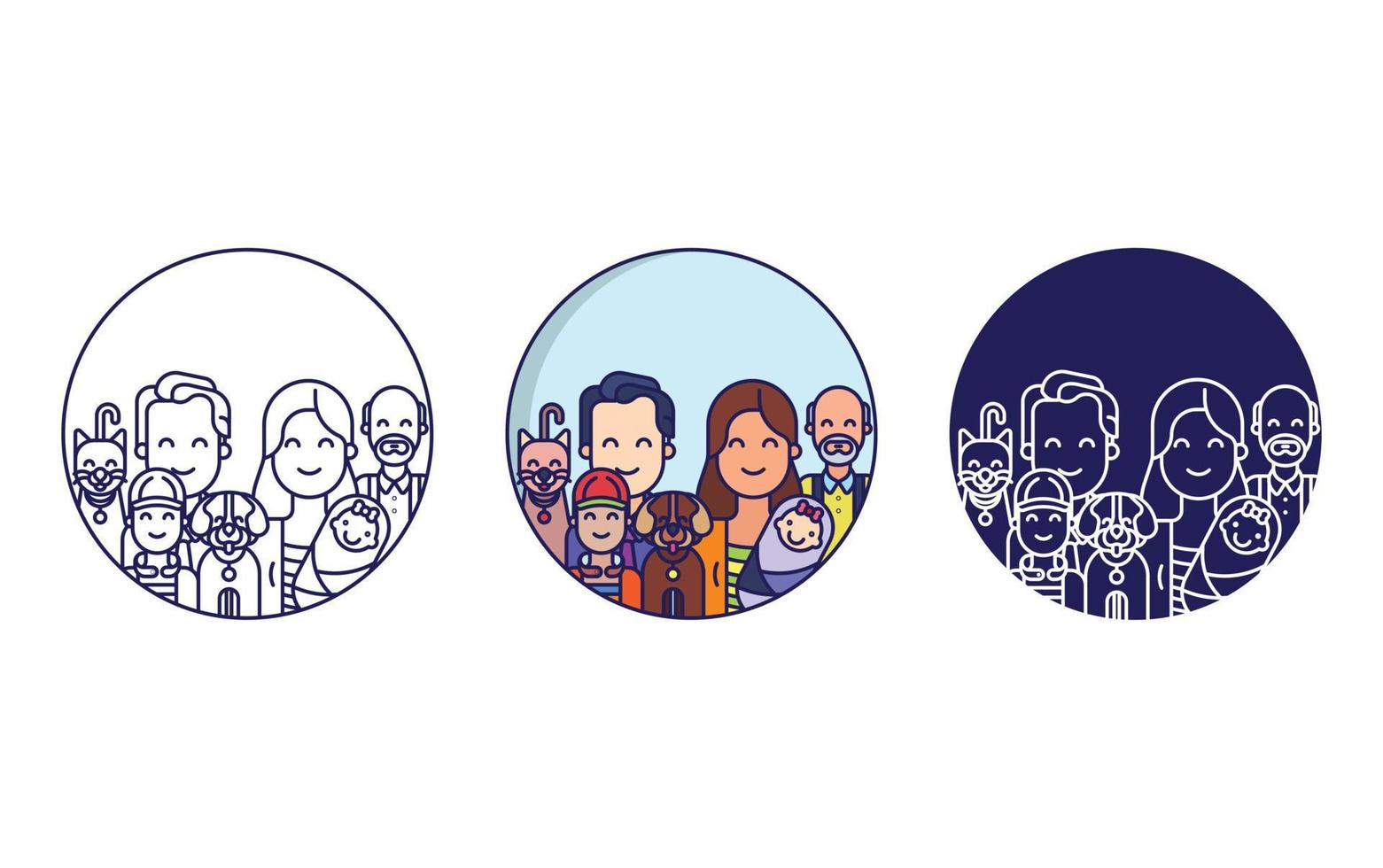 Big Family vector icon