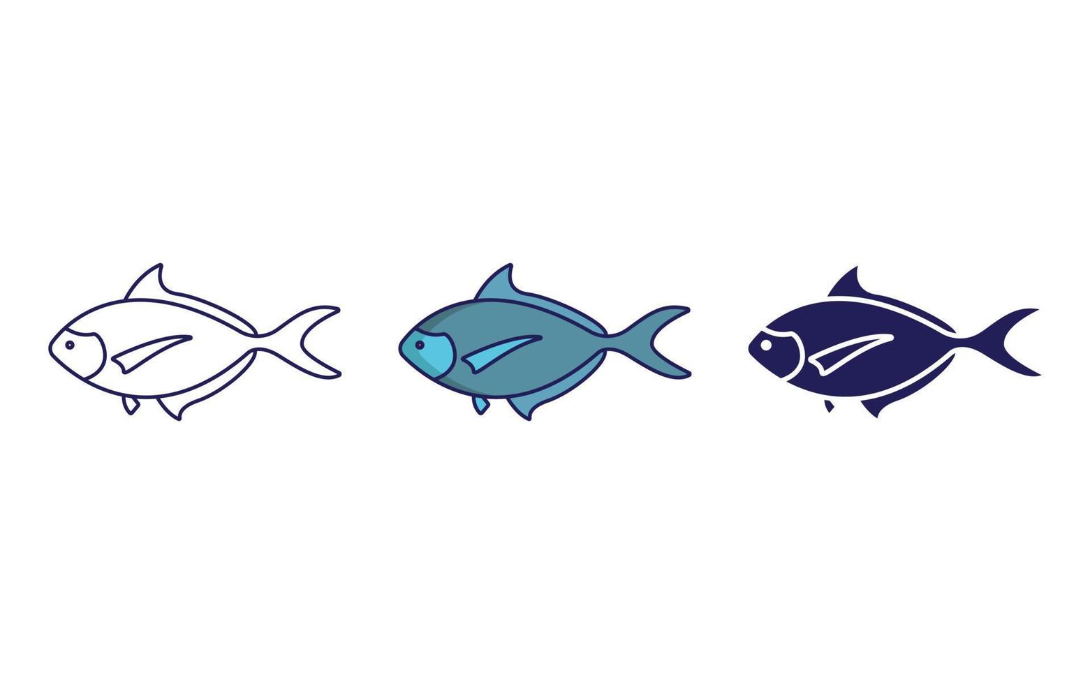 Sickle pomfret Fish vector icon