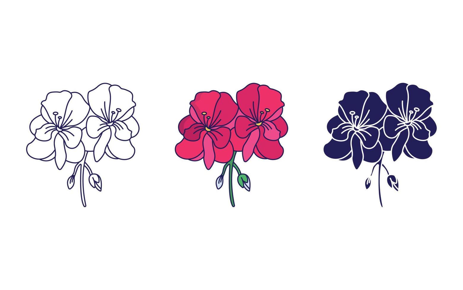 Geranium flower vector icon