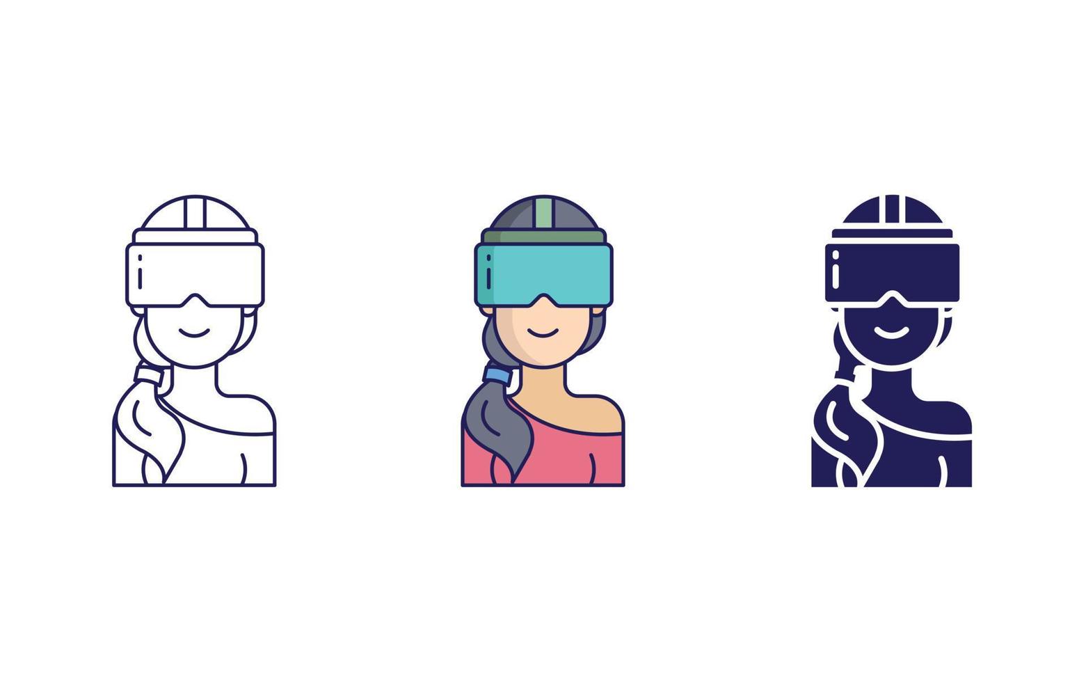 Goggles woman vector icon