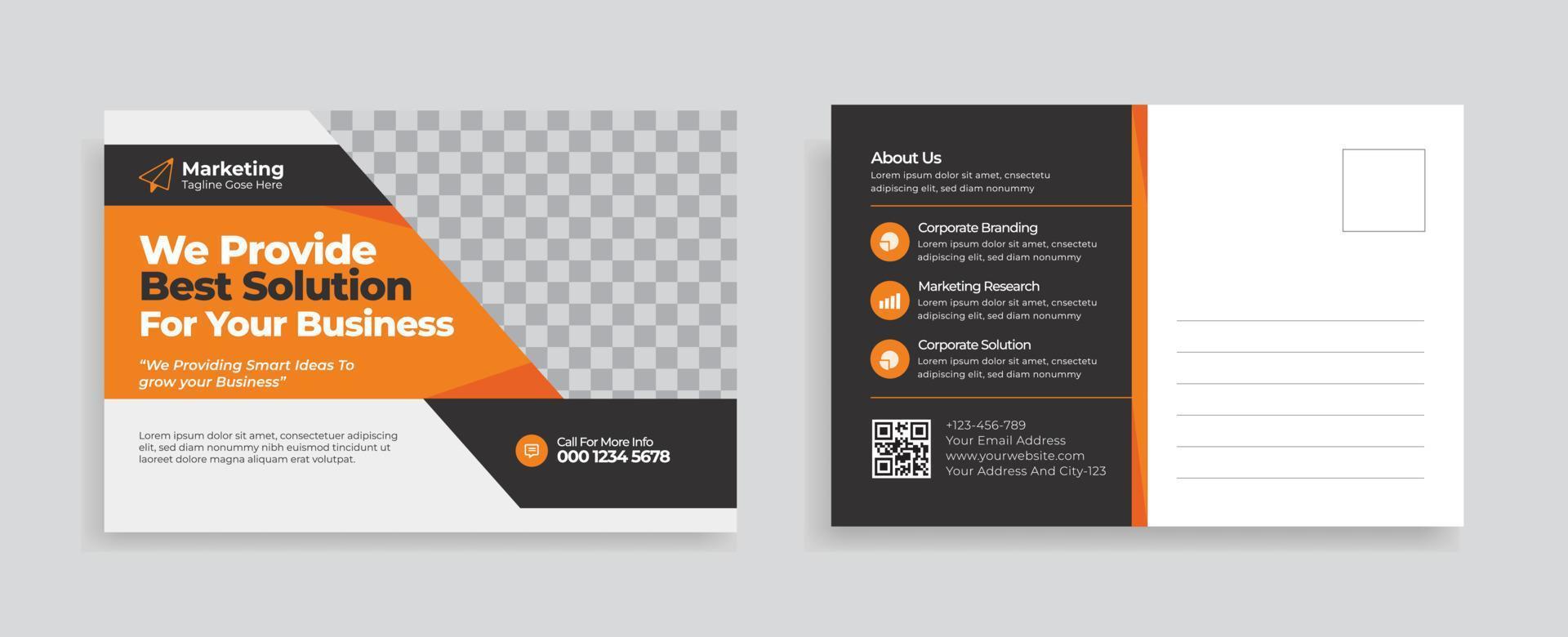 Corporate Postcard Template Design vector