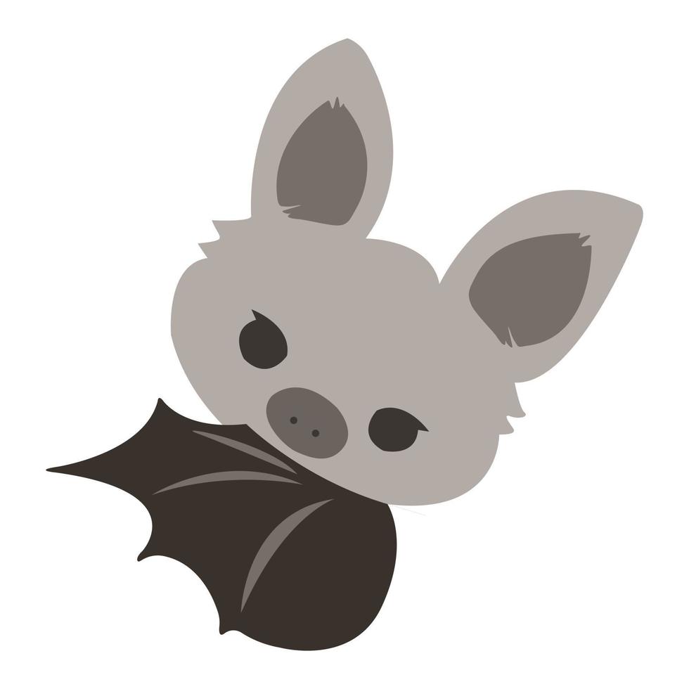 Cute Cartoon Bat Hiding Behind The Wall. Playing Hide and Seek. Cartoon Animal. Vector, illustration, EPS10 vector