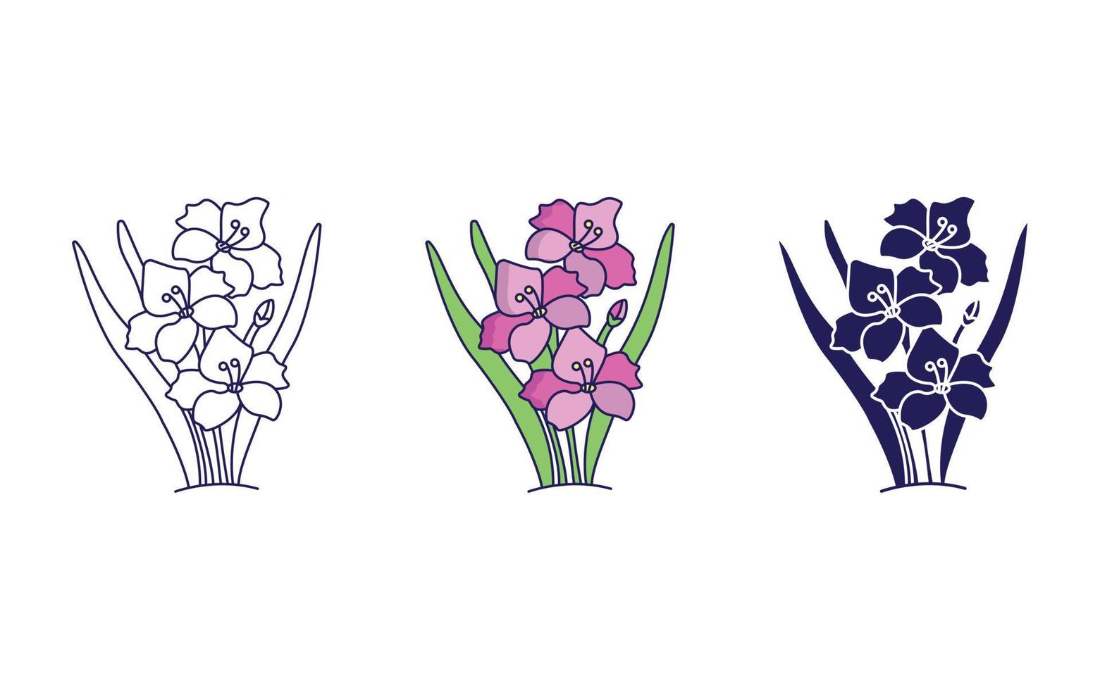 gladiolus flower vector icon