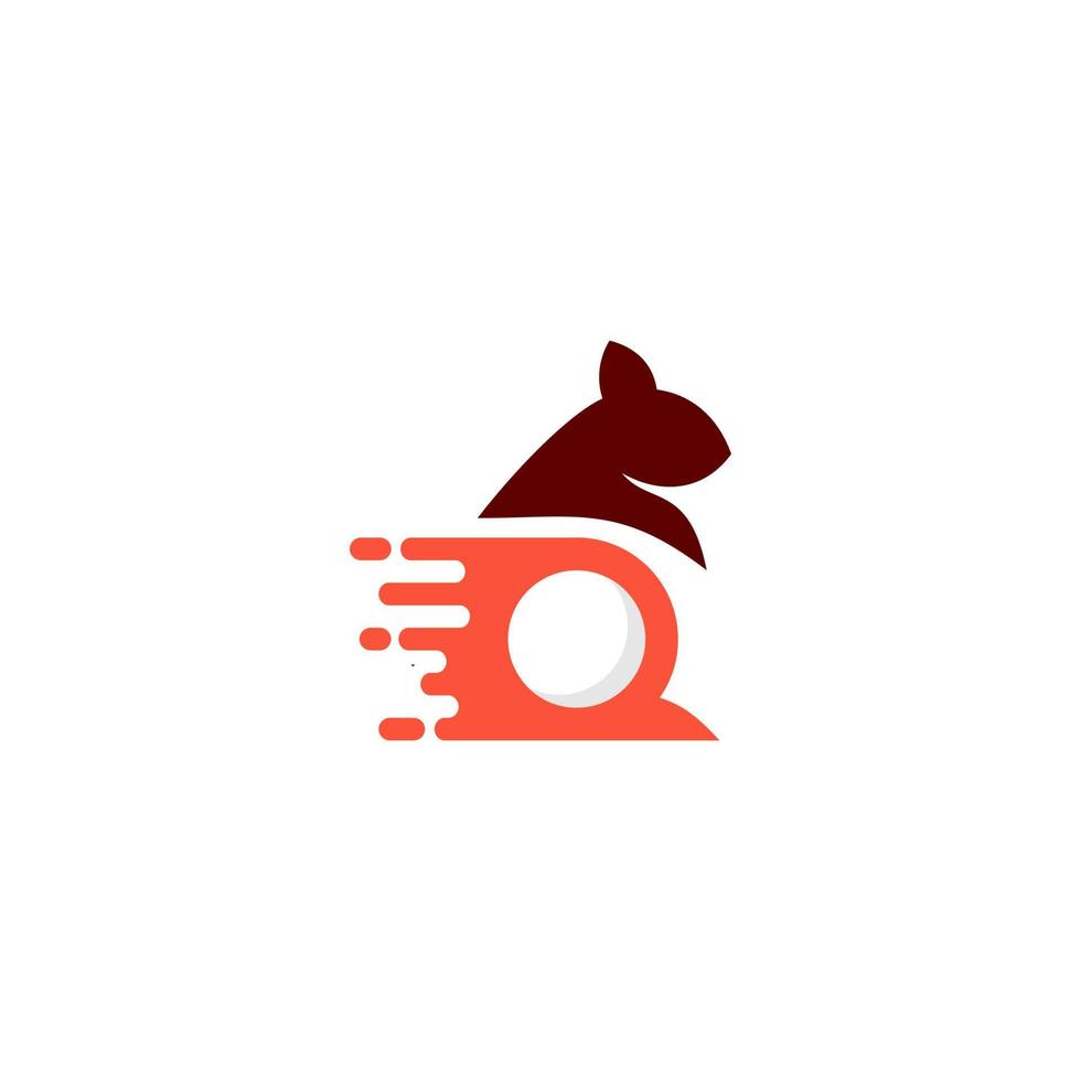 Squirrel logo with color motif and white background vector