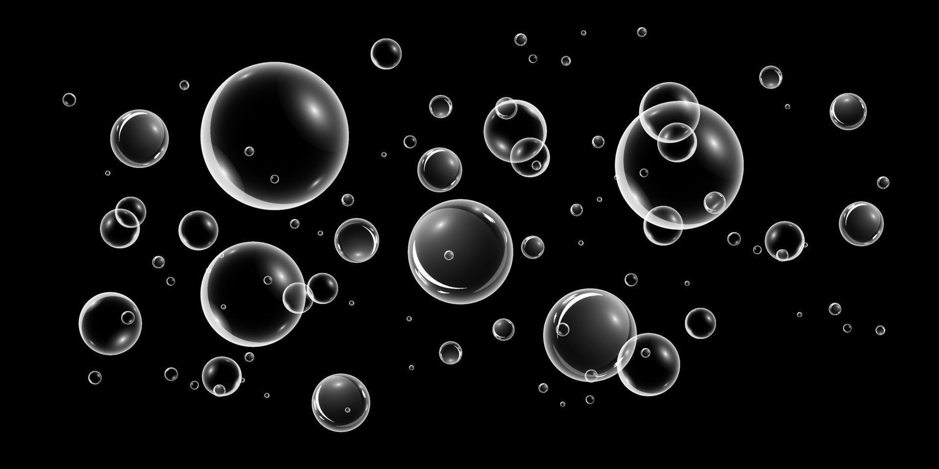 Colorful and colorful soap bubbles to create a design. Isolated