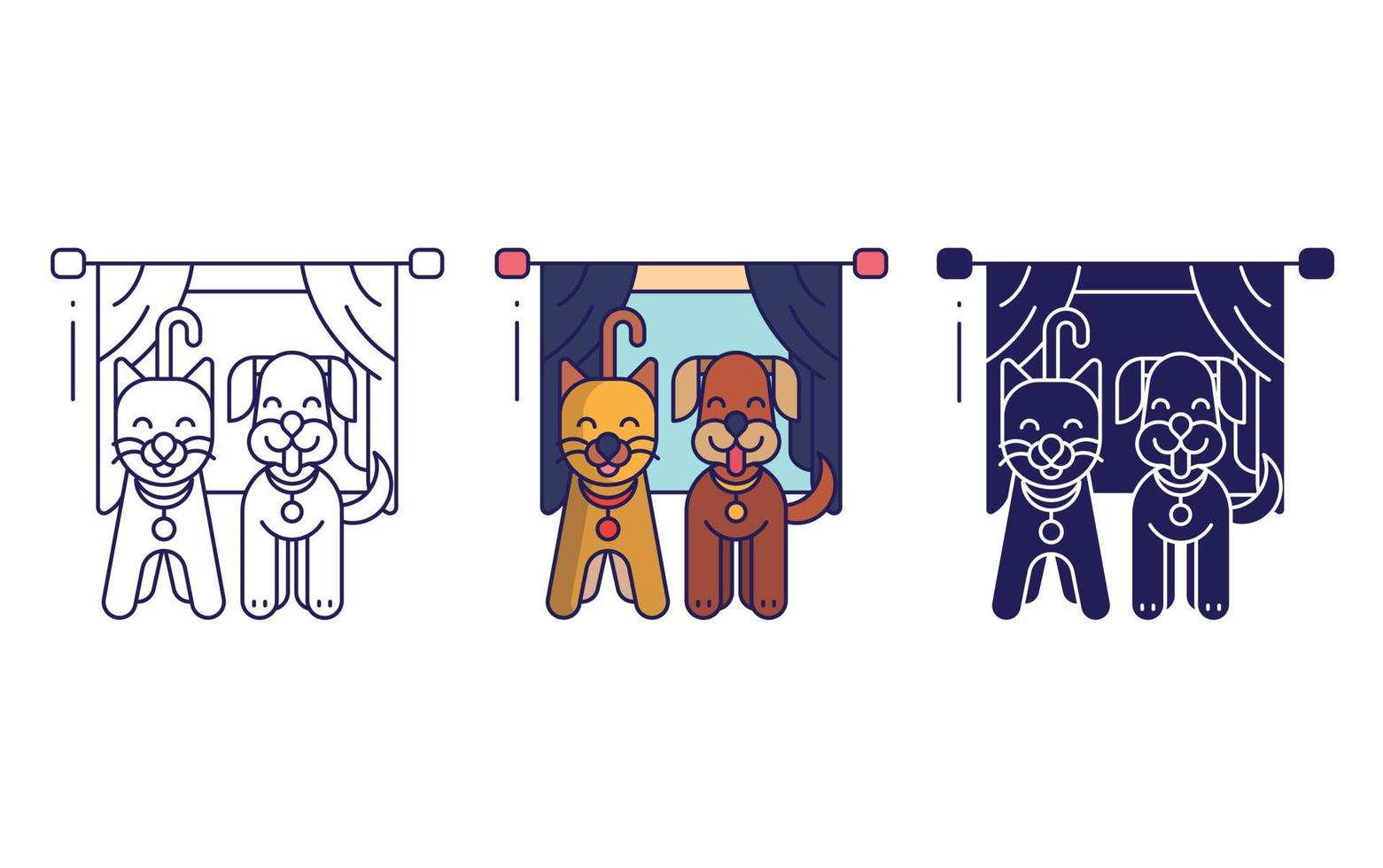 Dog and cat  vector icon