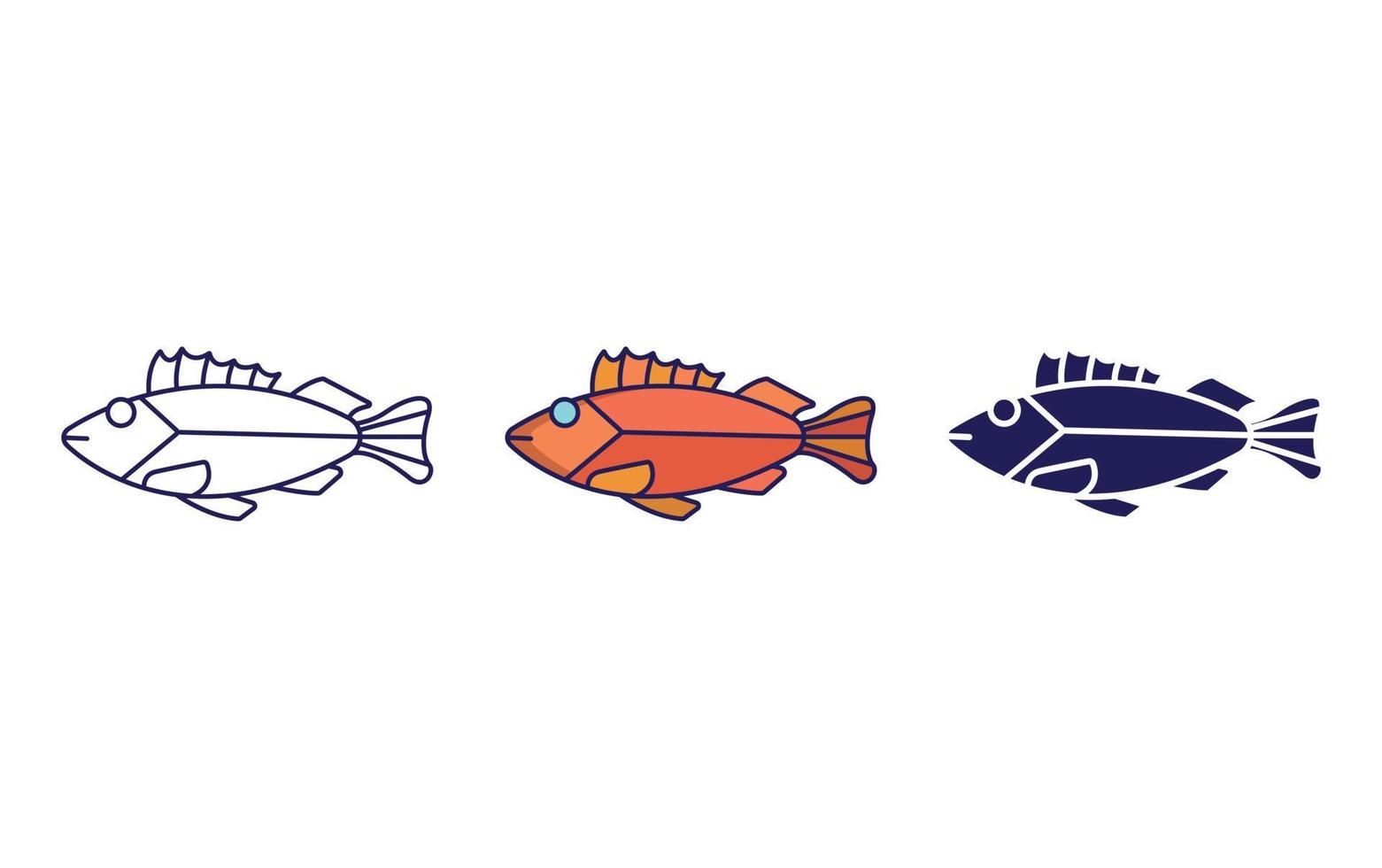 Rockfishes vector icon