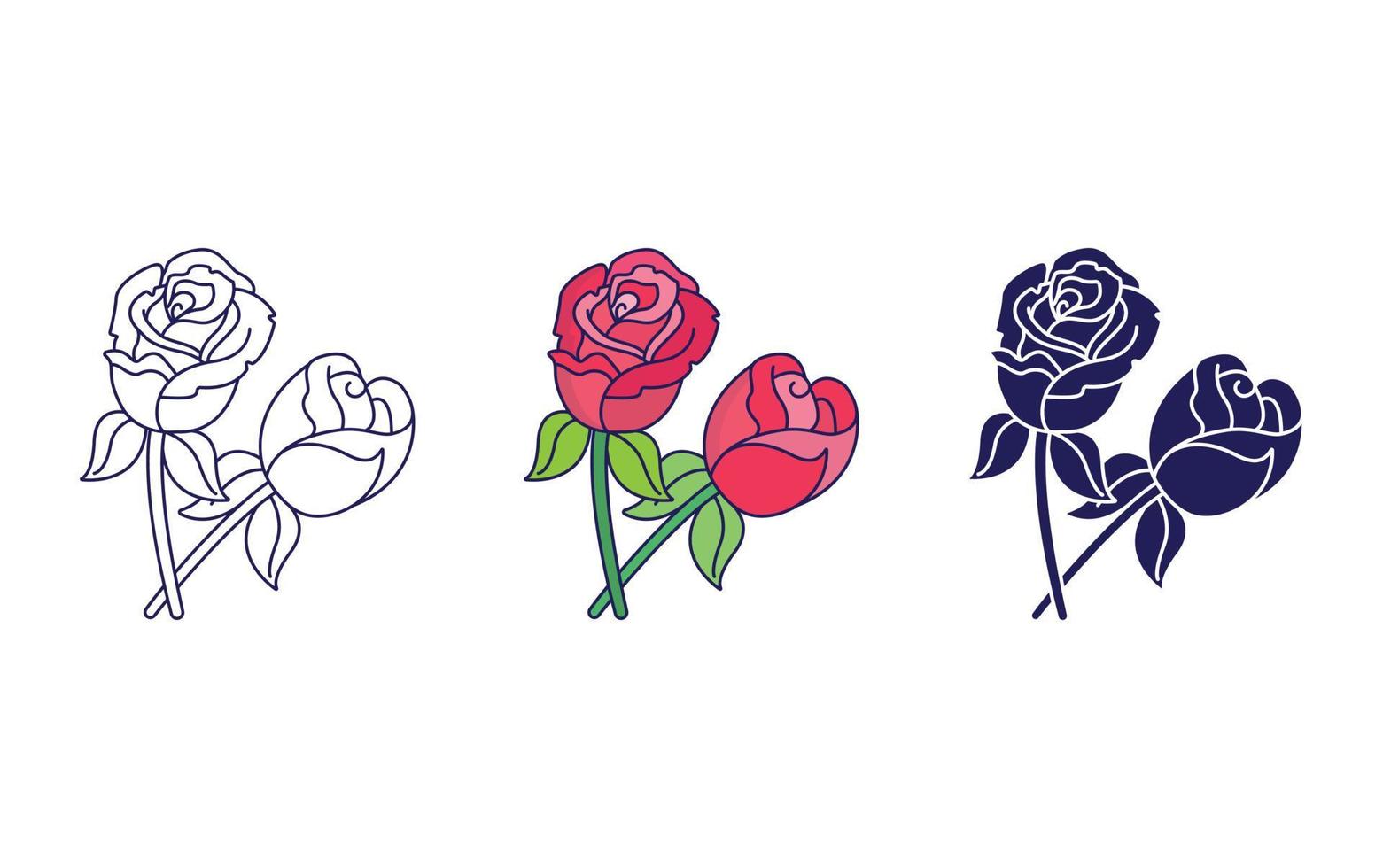 Rose flower vector icon