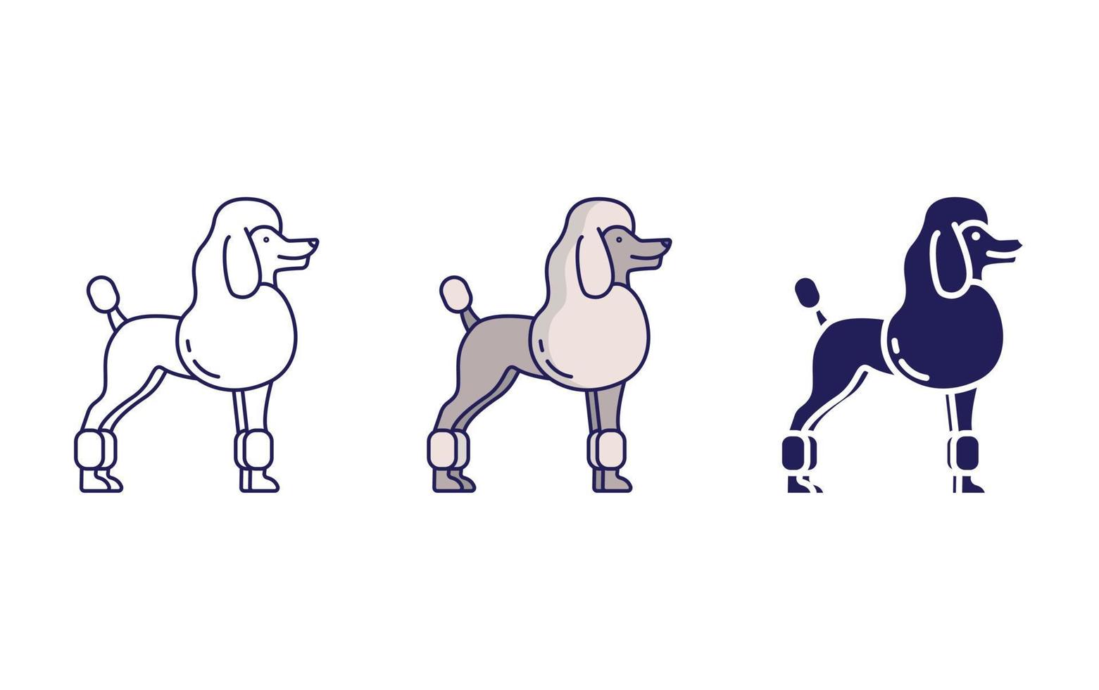 French poodle vector icon