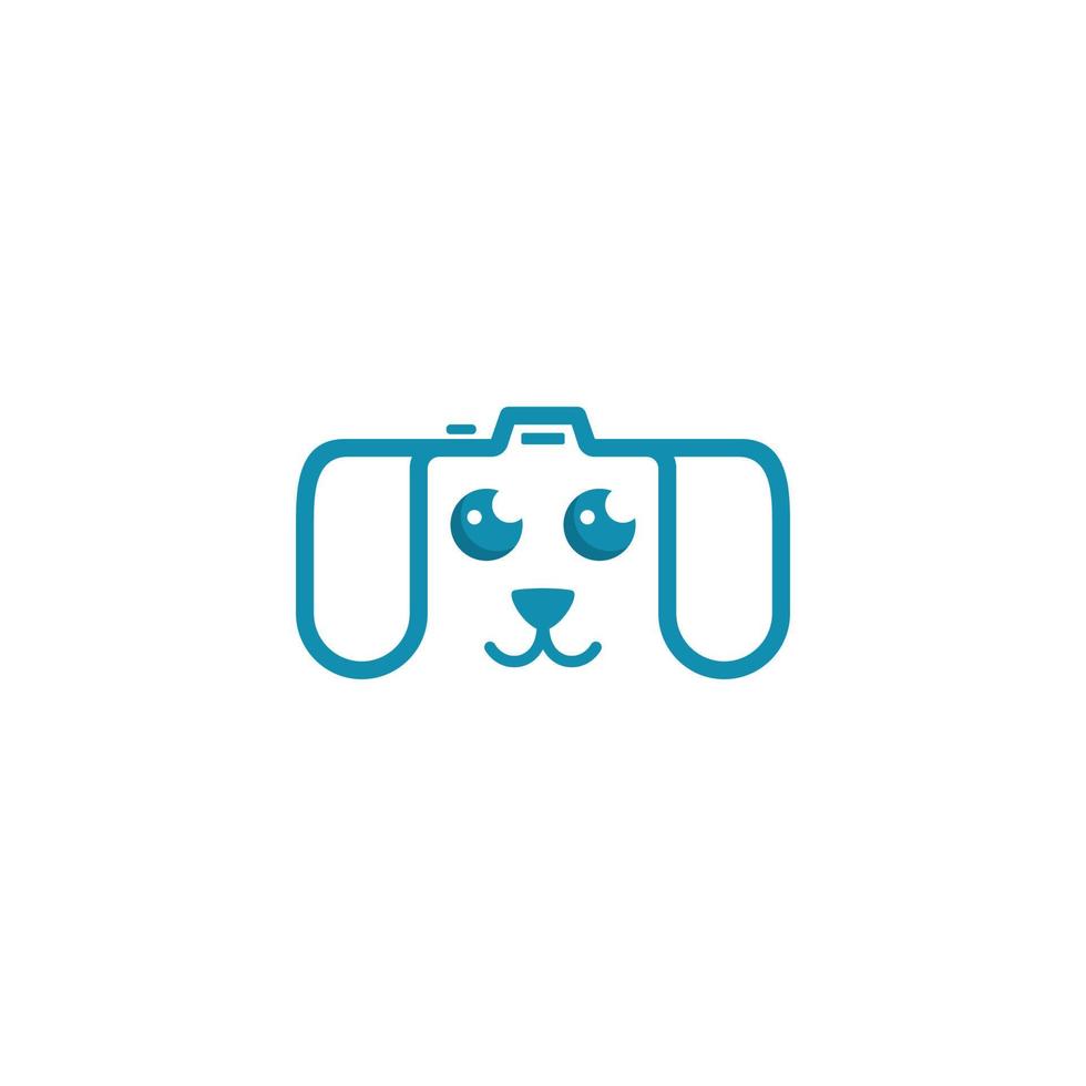 perro cabeza logo con juego controlador vector