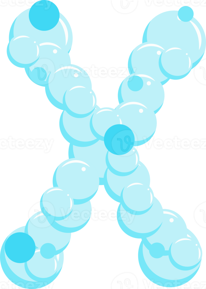 Alphabet of soap bubbles. Water suds letter X. Cartoon font 21519486 PNG