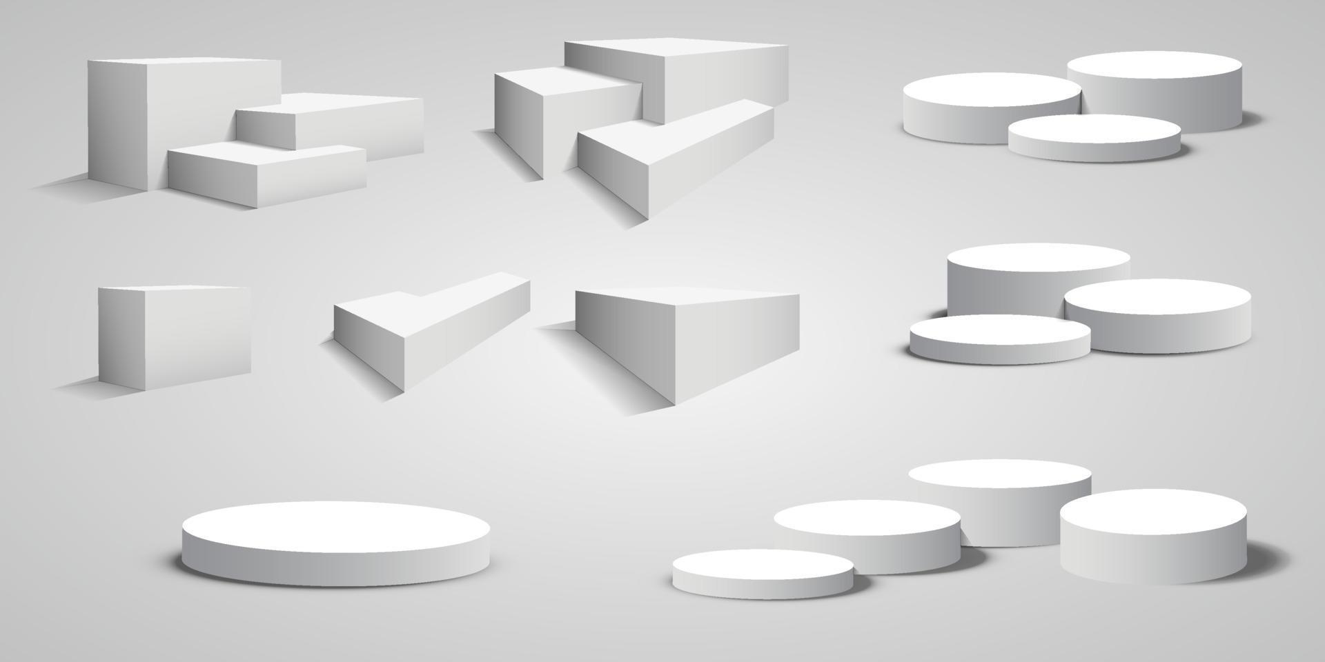 Podium isolated on a transparent background. 3d pedestal. Vector illustration