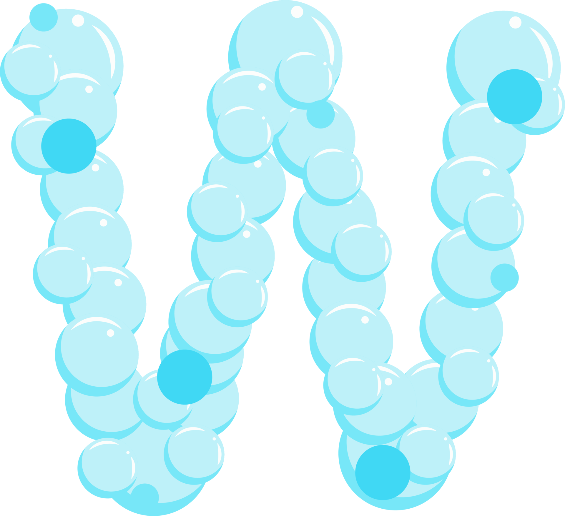 Alphabet of soap bubbles. Water suds letter W. Cartoon font 21519531 PNG