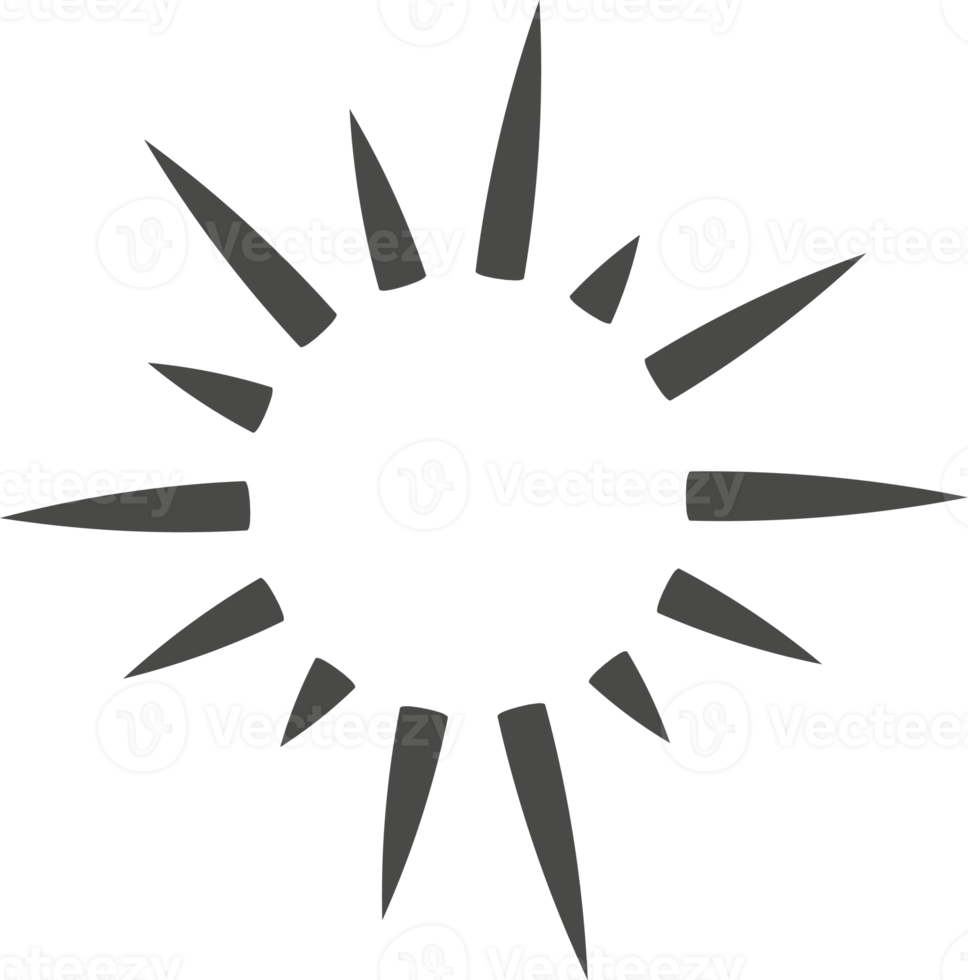 Sunburst radial rays. Star light explosion png