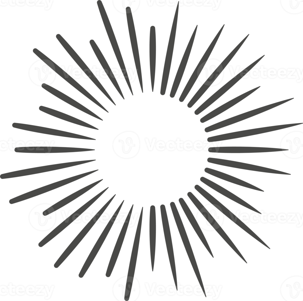 Sunburst radial Strahlen. Star Licht Explosion png