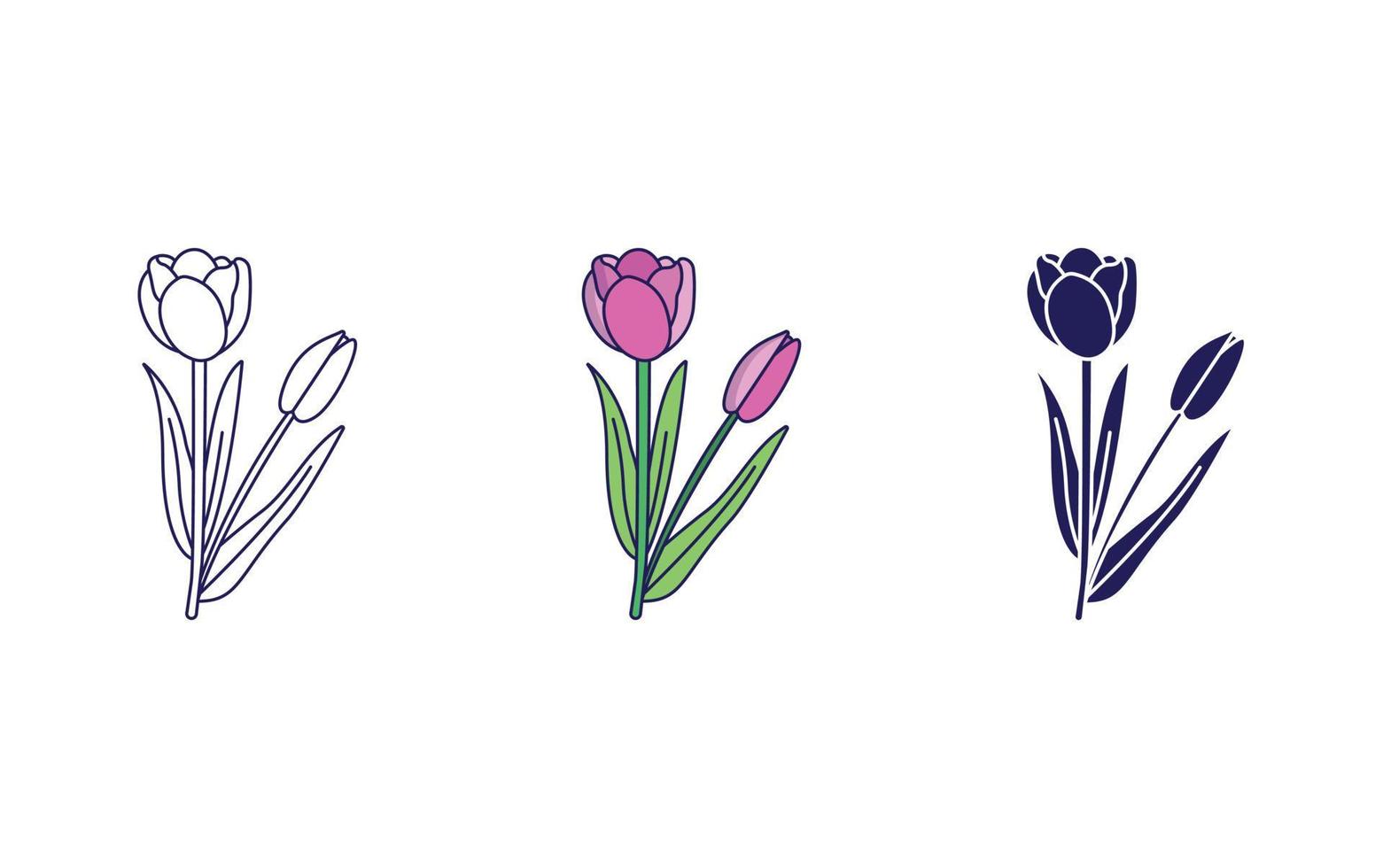 Tulip flower vector icon