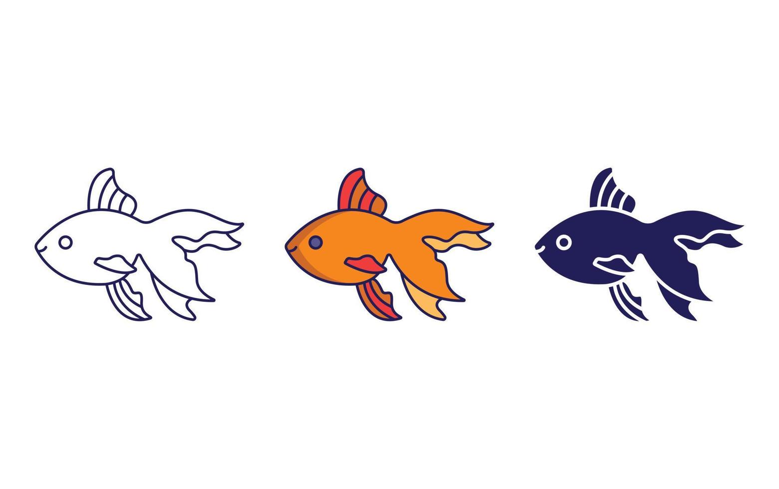 Veiltail Fish vector icon
