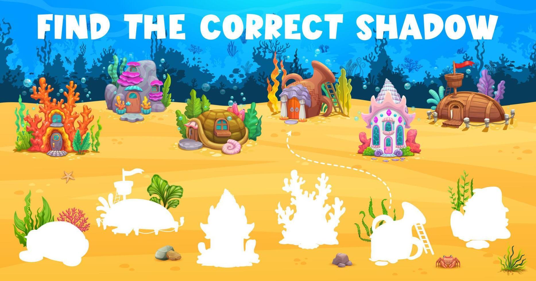 Find the correct underwater building on sea bottom vector