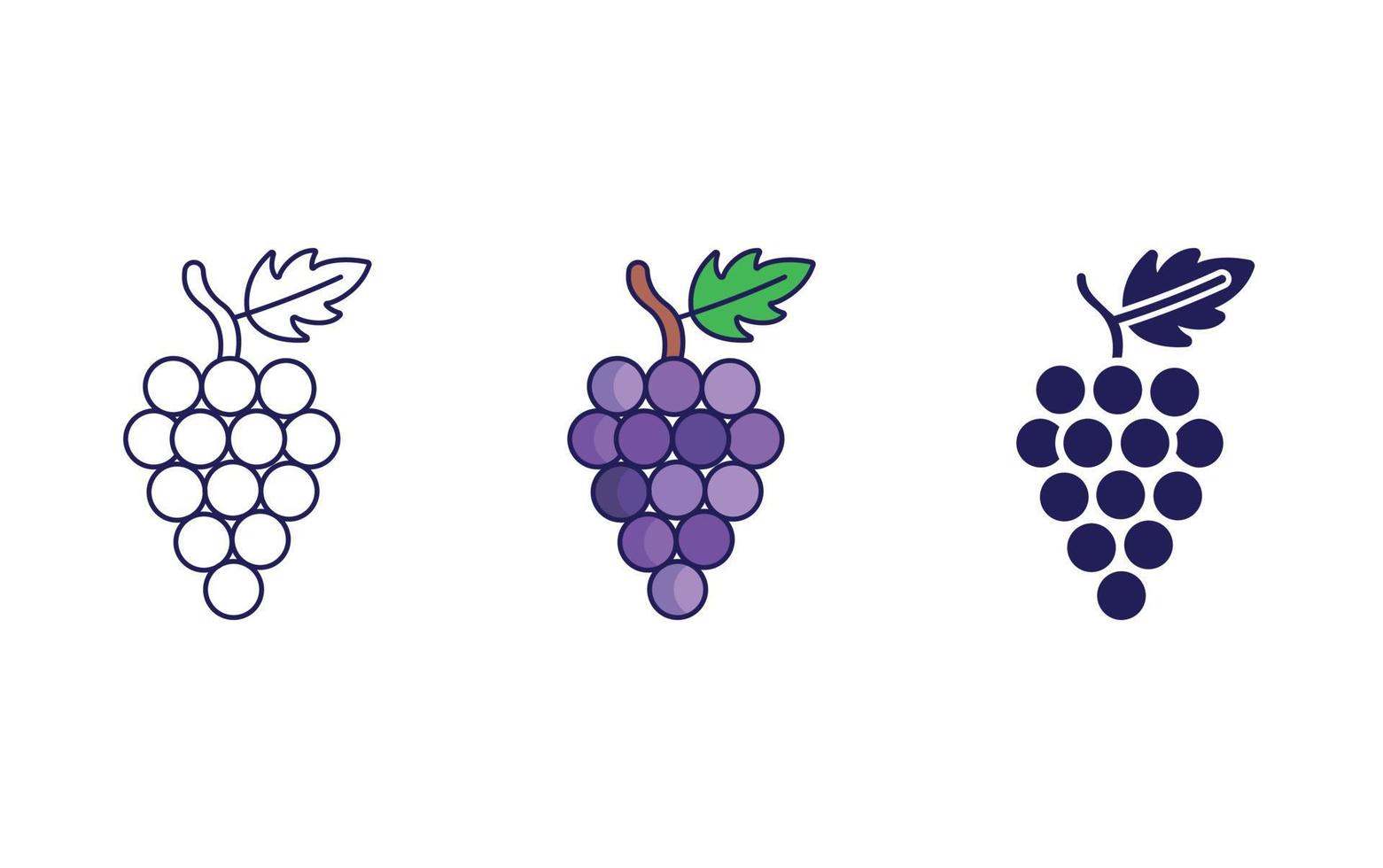 icono de vector de uvas