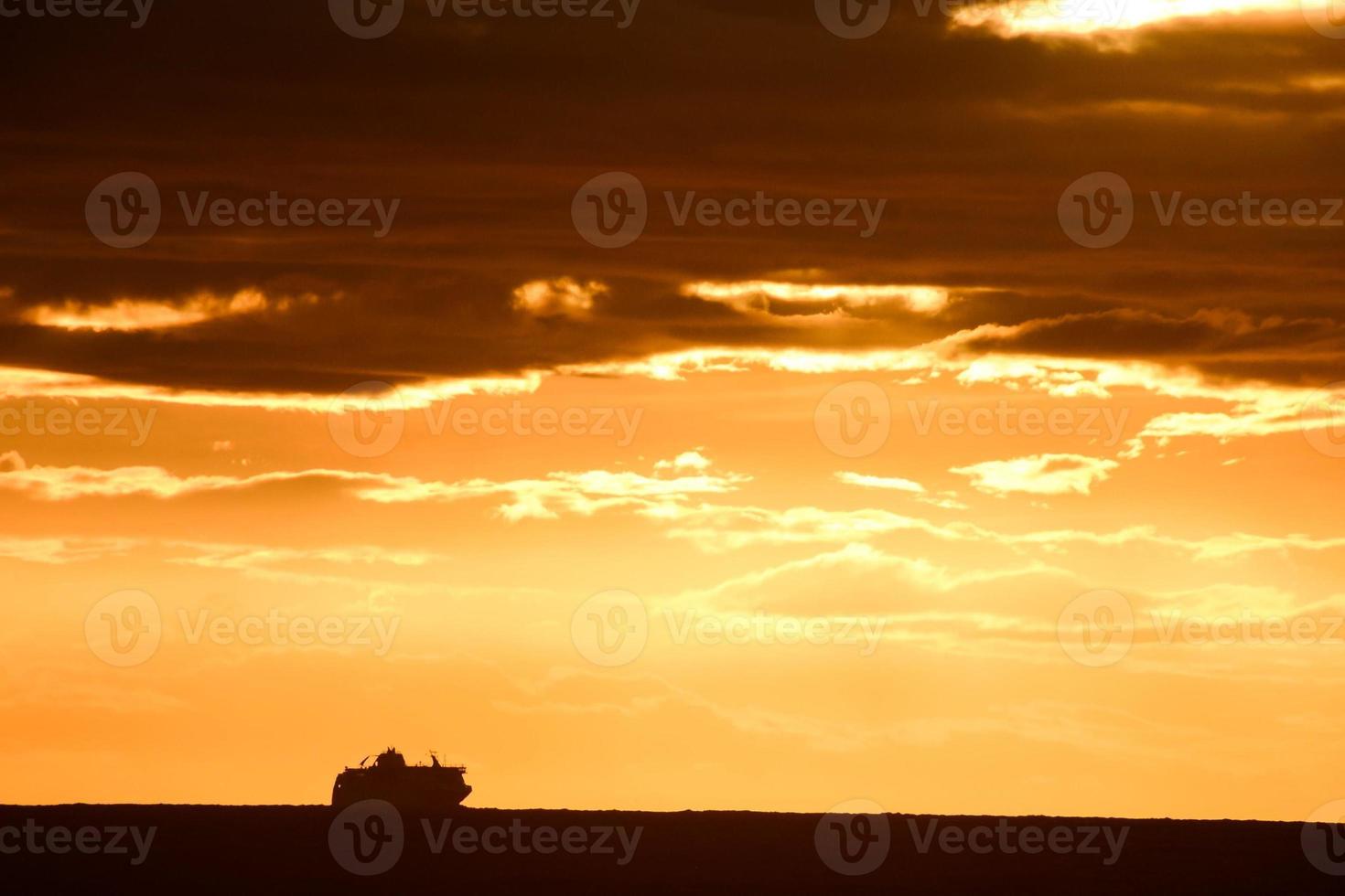 Sunset over the sea photo