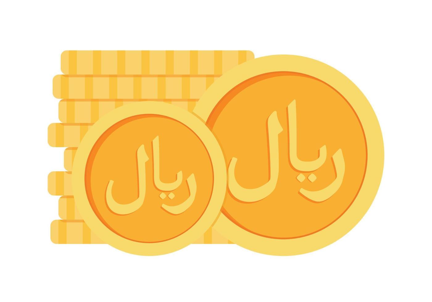 Omani Rial Coins Money Currency Icon Clipart for Business and Finance Elements Vector Illustration