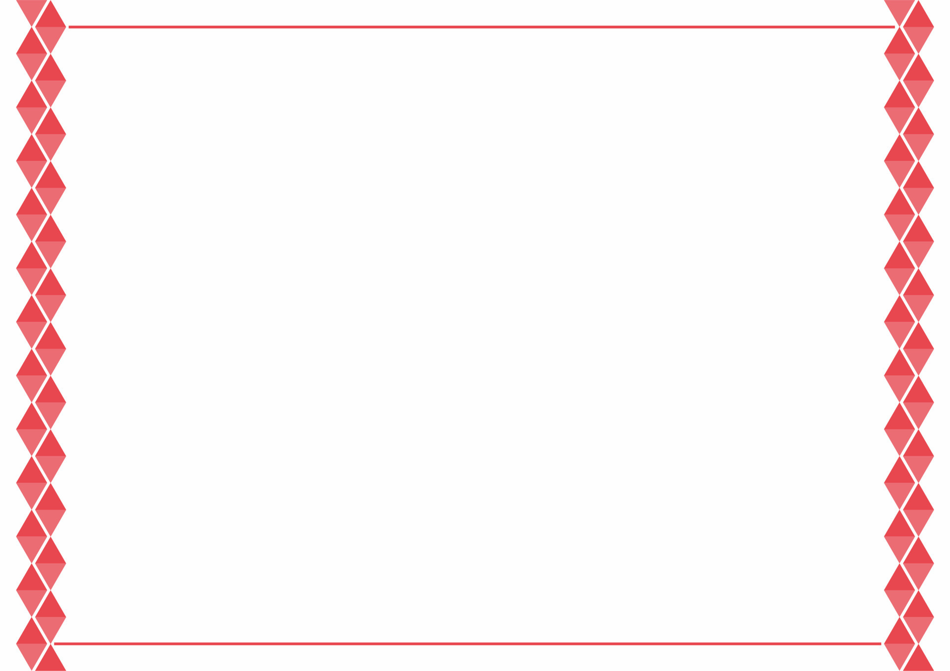 Frame or border. Red and pink color triangles with stripe line. Suitable for social media post