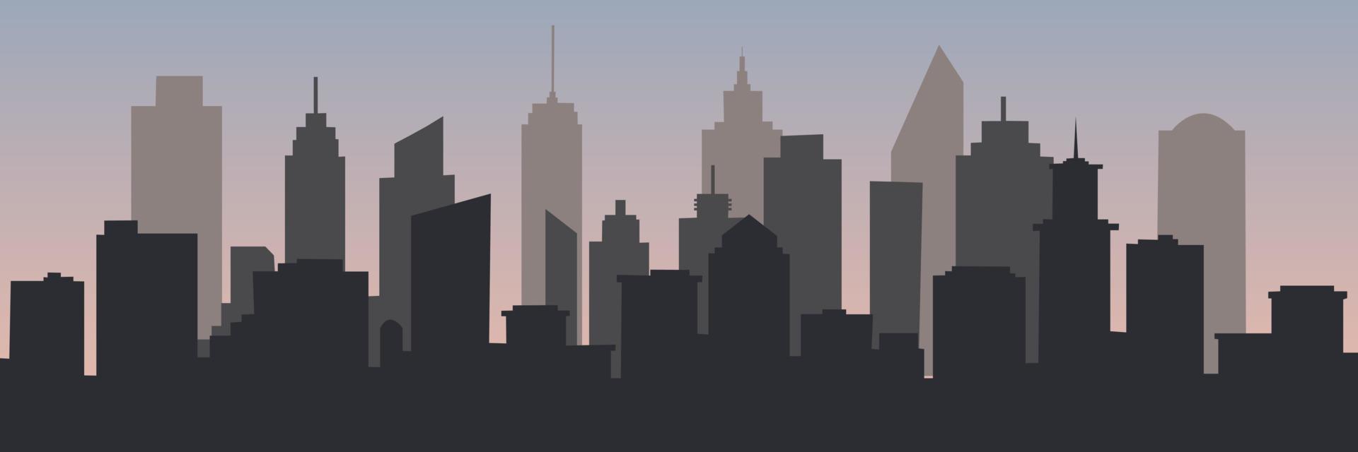 ciudad vista. plano panorámico antecedentes con moderno ciudad horizonte. vector ilustración
