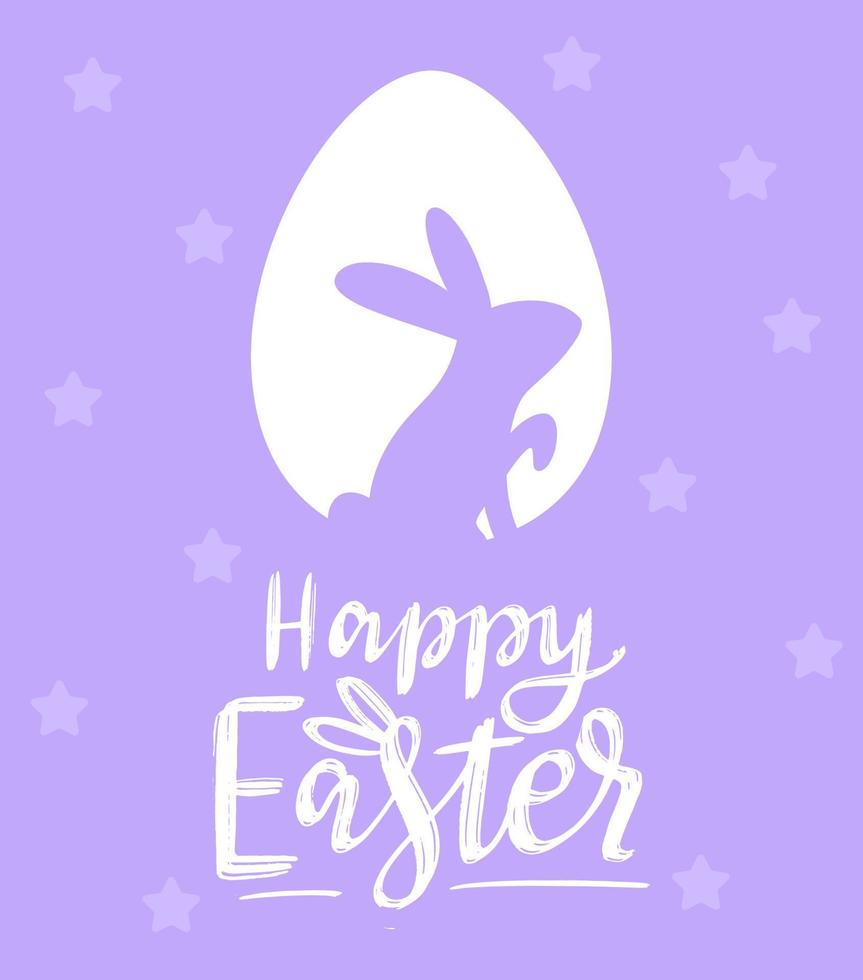 Happy Easter banners, greeting cards, posters, and holiday covers. Trendy design with typography, hand-painted plants, dots, eggs, and bunnies, in pastel colors. Modern art minimalist style. vector