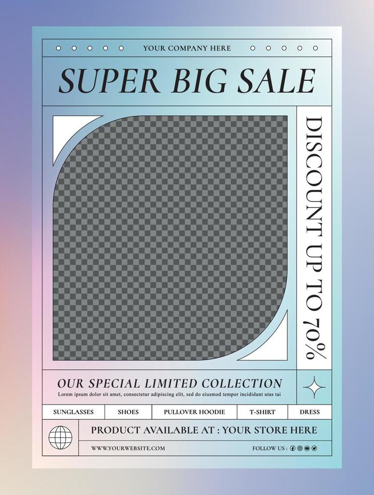 Futuristic fashion sale flyer template vector