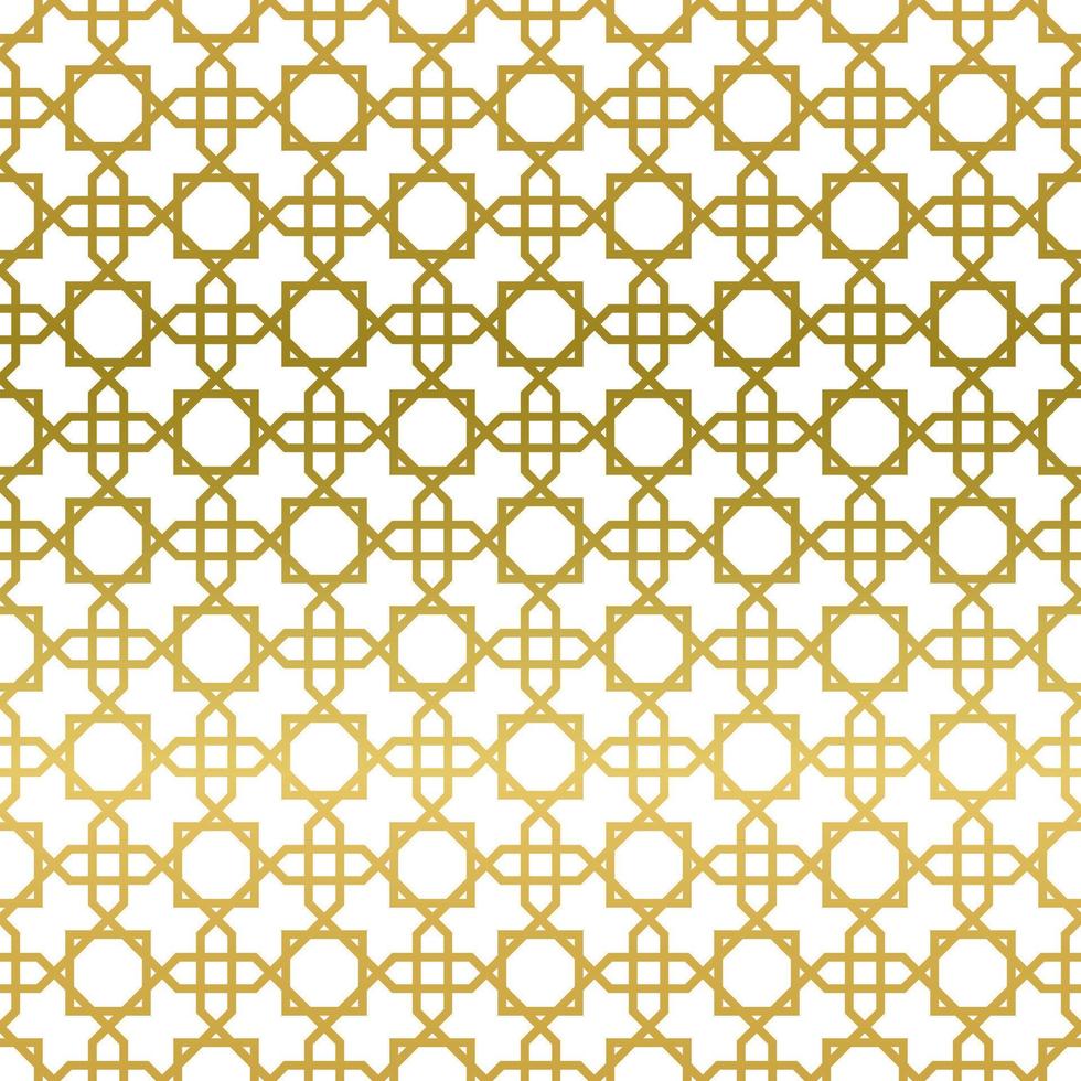 seamless islamic geometric pattern in gold color in transparent background. islamic theme. vector illustrations EPS10