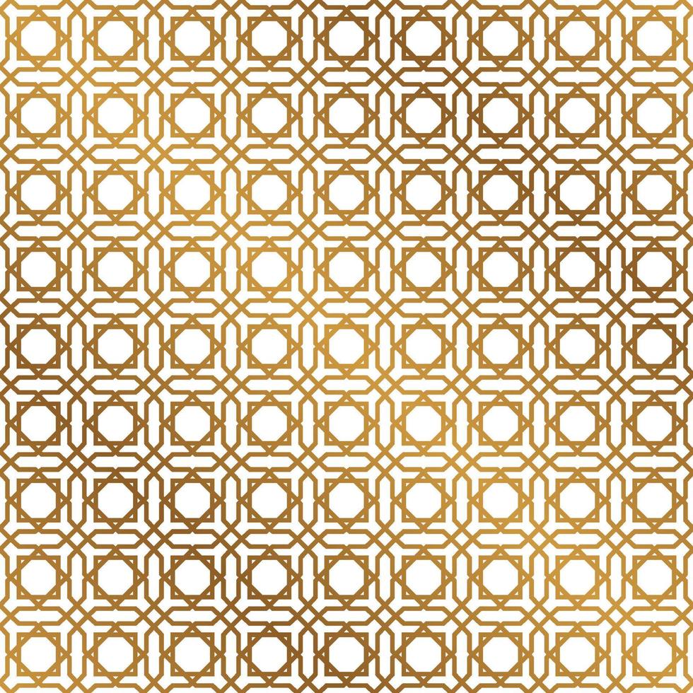 sin costura modelo islámico geométrico diseño en oro color en transparente antecedentes. islámico tema vector ilustraciones eps10