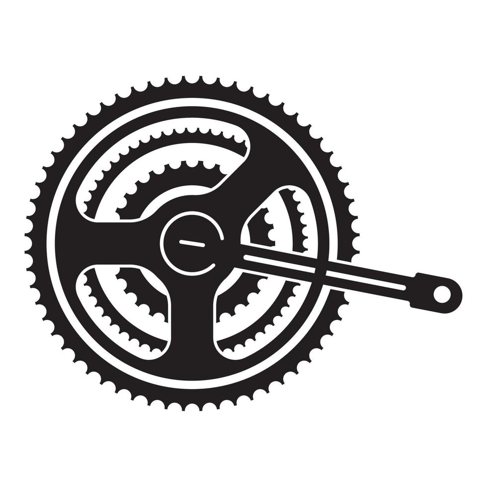 bicycle cogwheel sprocket crankset icon vector