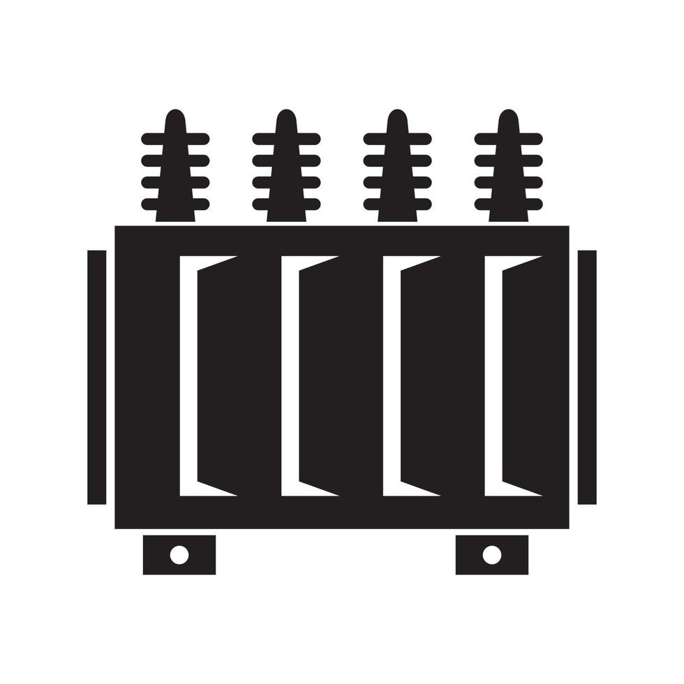 high voltage electrical transformer icon vector