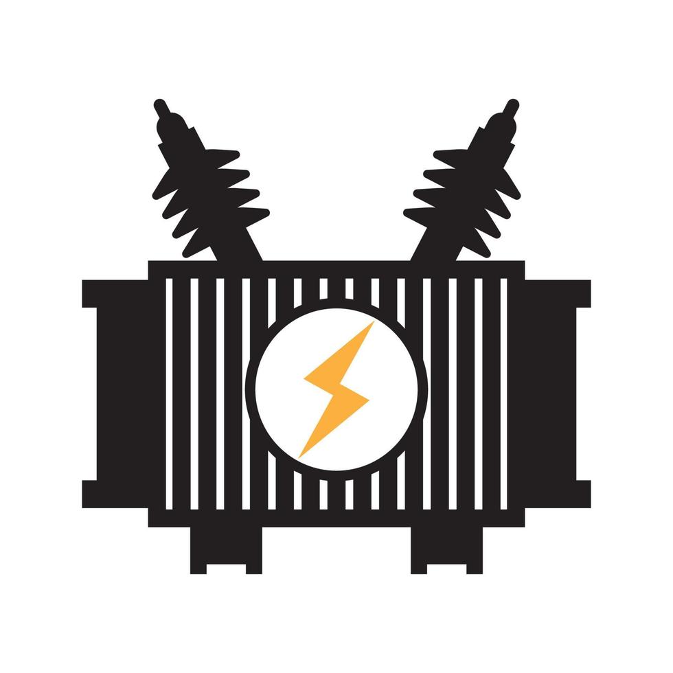 high voltage electrical transformer icon vector