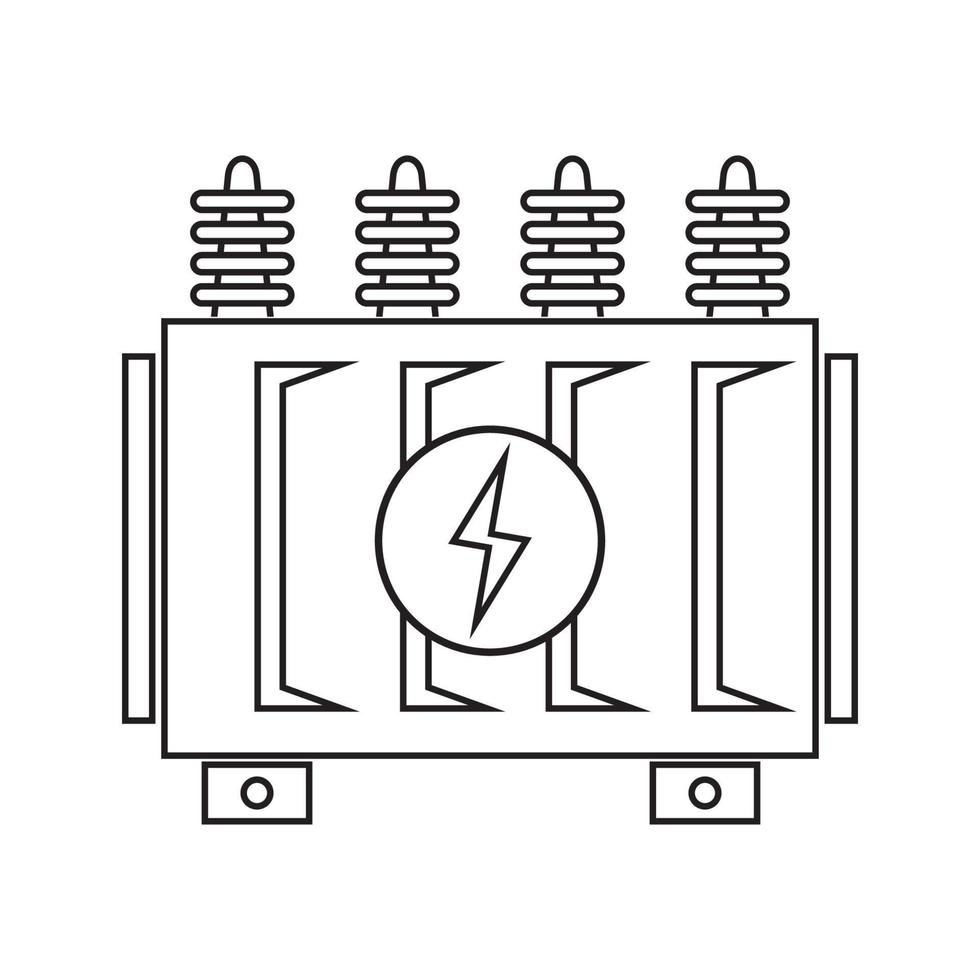 alto voltaje eléctrico transformador icono vector