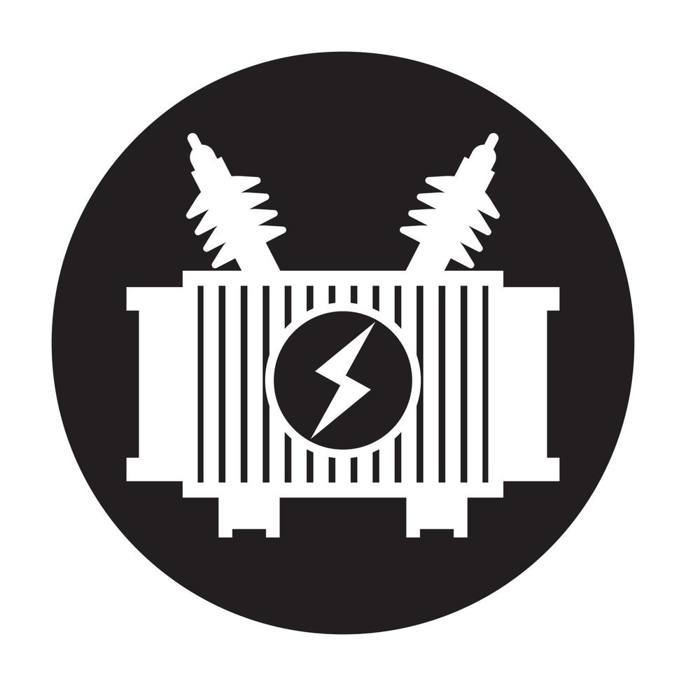 high voltage electrical transformer icon vector